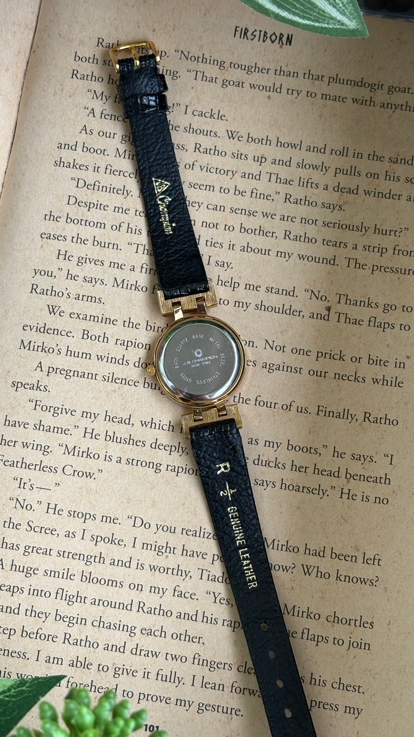 Vintage J.B. Champion with Window Date Watch in Leather Strap (175$ on tag)