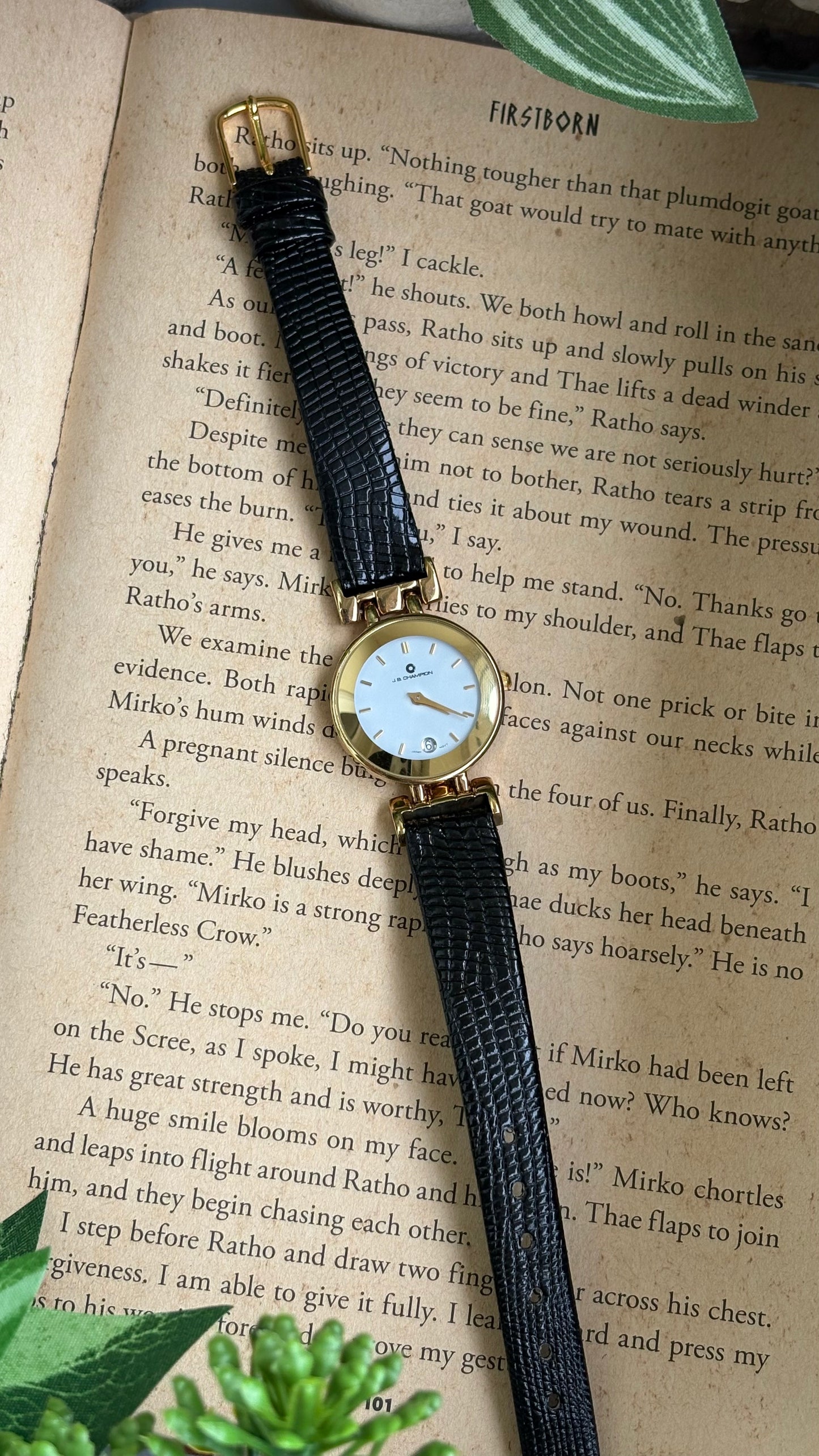 Vintage J.B. Champion with Window Date Watch in Leather Strap (175$ on tag)