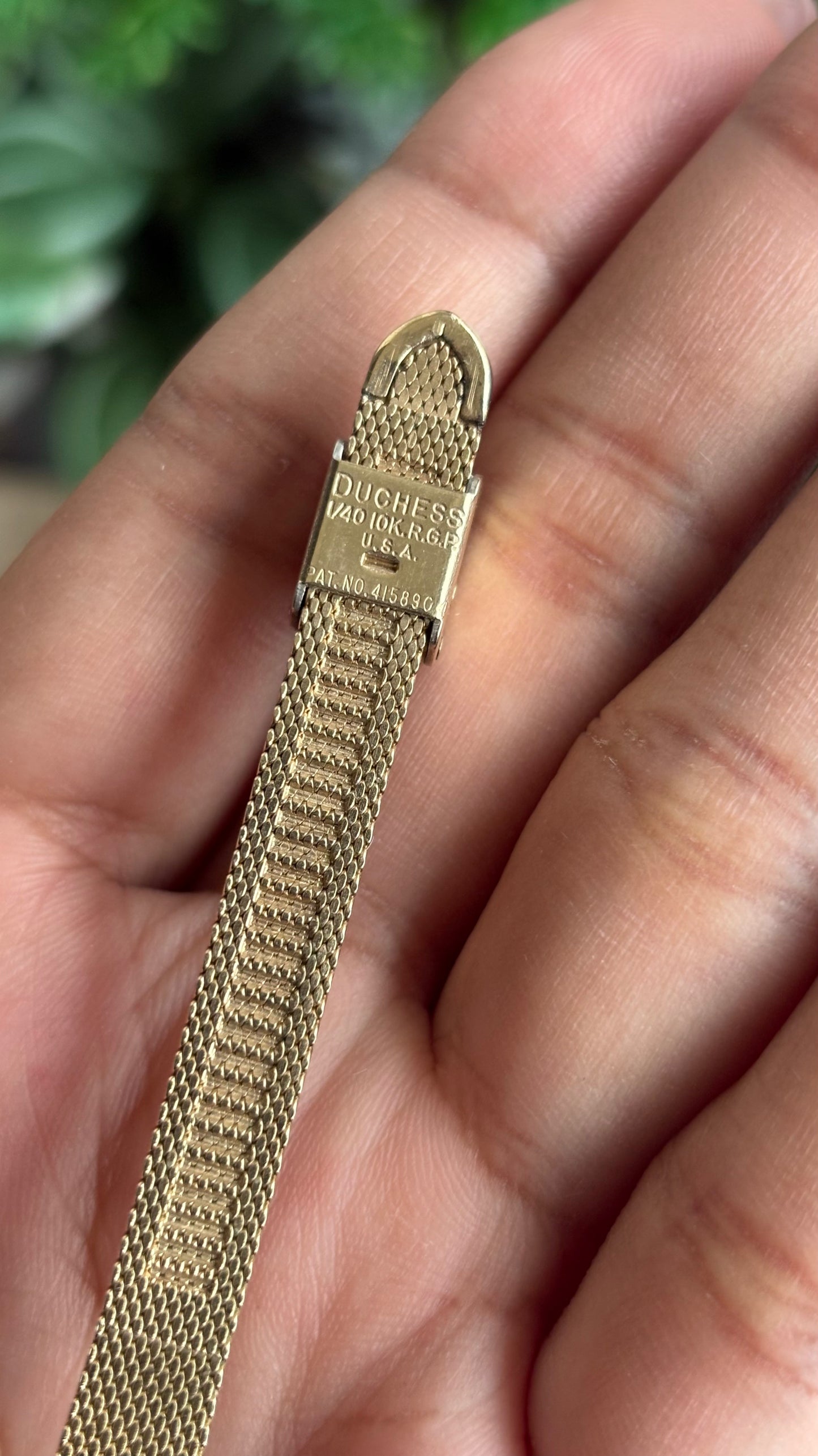 Extremely Rare Vintage Hamilton Swiss Watch in Gold Tone Oval Face with Genuine Diamonds and Original Vintage Hamilton Box