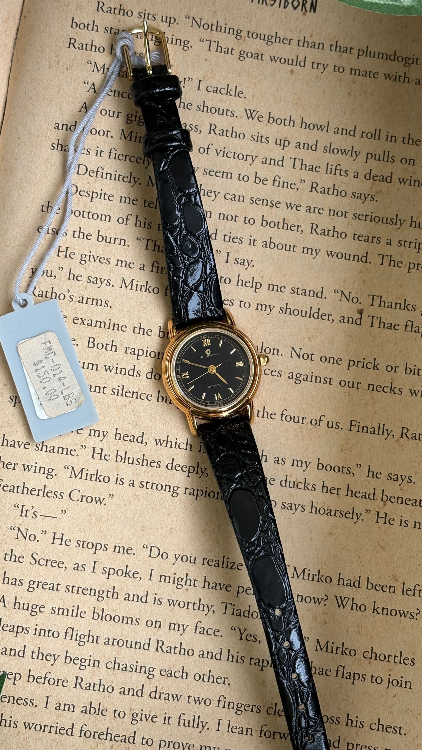 Vintage J.B. Champion Watch in Leather Strap Roman Dial
