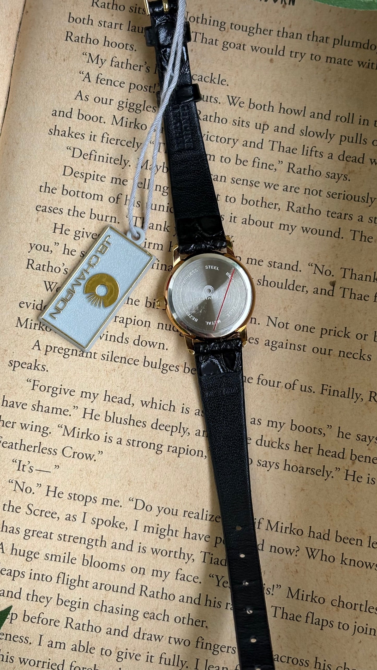 Vintage J.B. Champion Watch in Leather Strap Roman Dial
