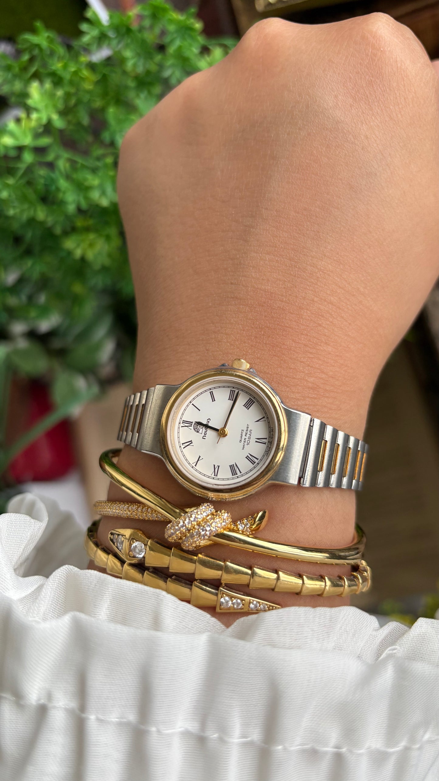 Vintage Nautilus Watch in Two-Tone Roman Dial