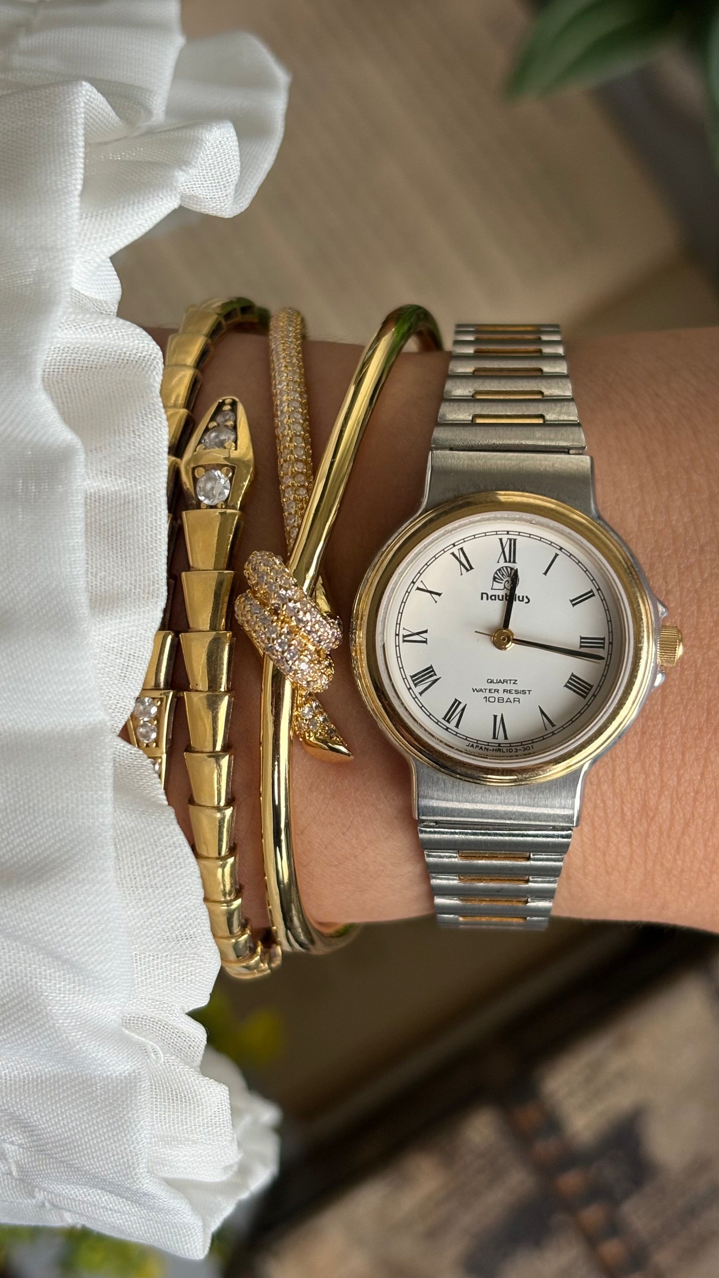 Vintage Nautilus Watch in Two-Tone Roman Dial