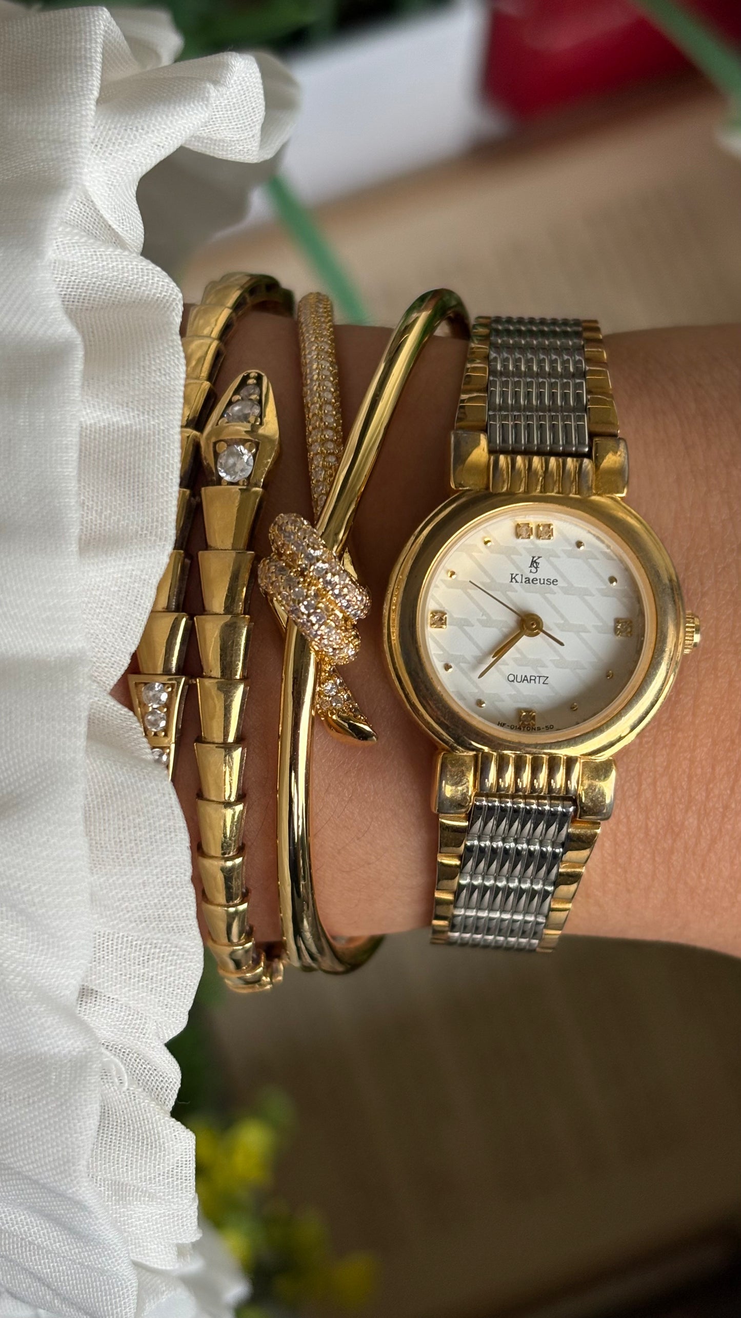 Vintage Klaeuse Watch in Two-Tone Monogram Dial