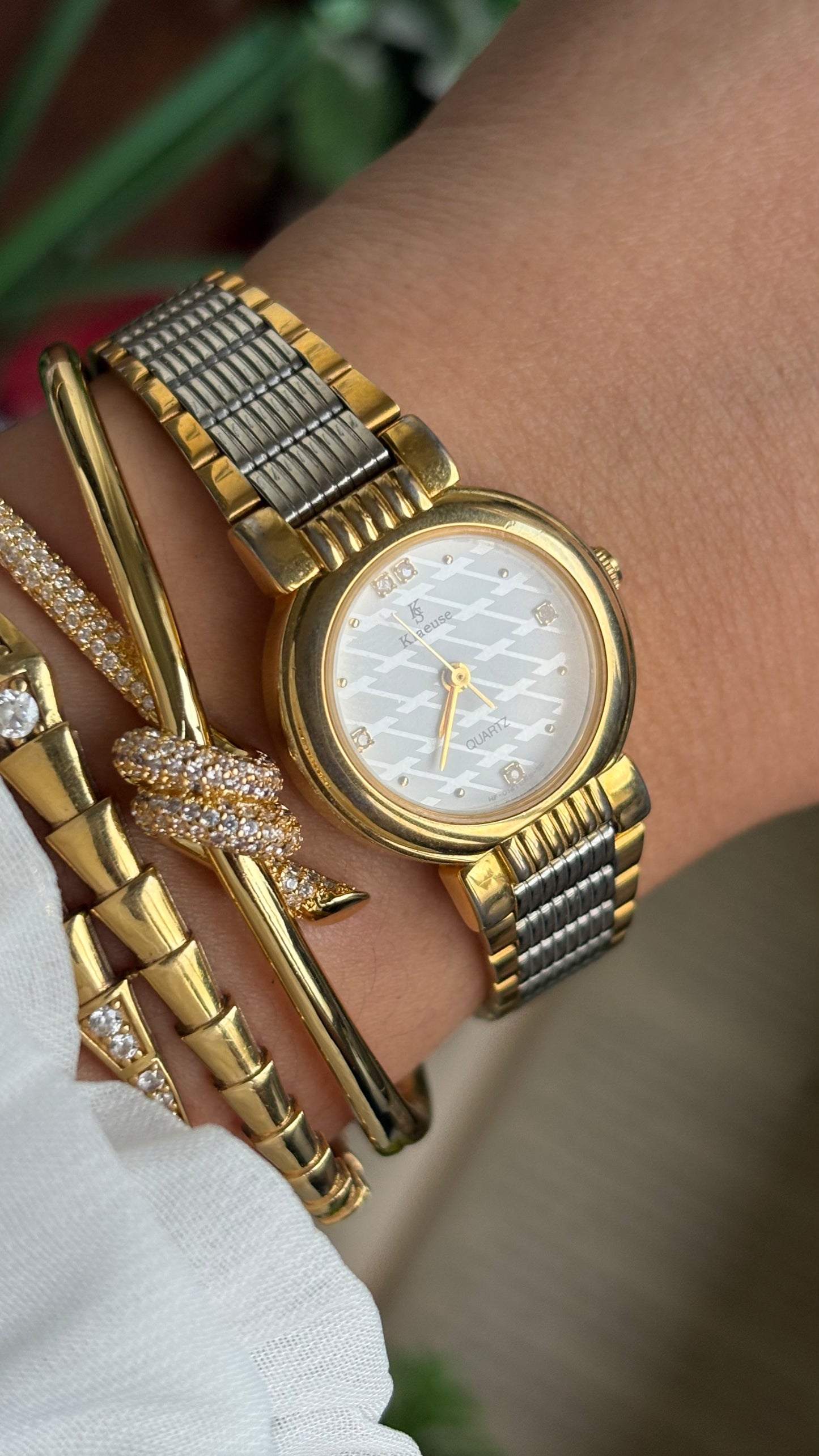 Vintage Klaeuse Watch in Two-Tone Monogram Dial