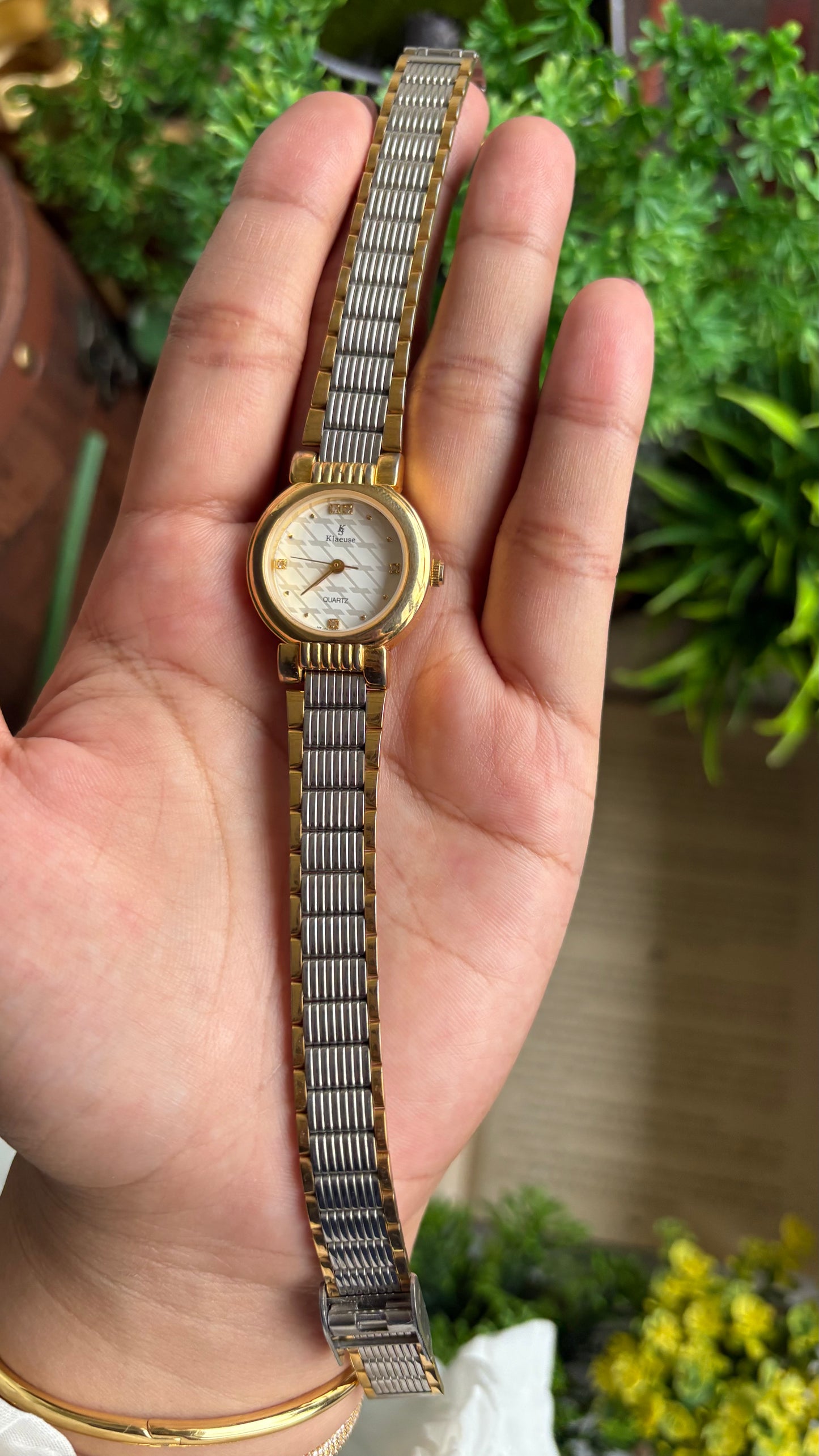 Vintage Klaeuse Watch in Two-Tone Monogram Dial