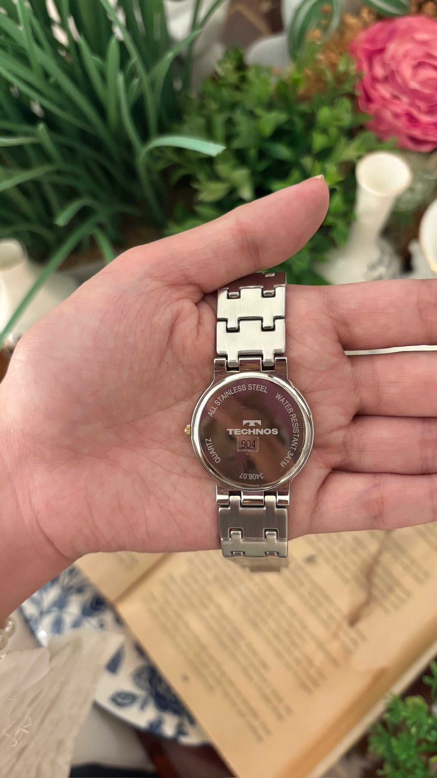 Rare Boxed Vintage Technos Swiss Ceres with Date Window Watch in Two-Tone Quartz