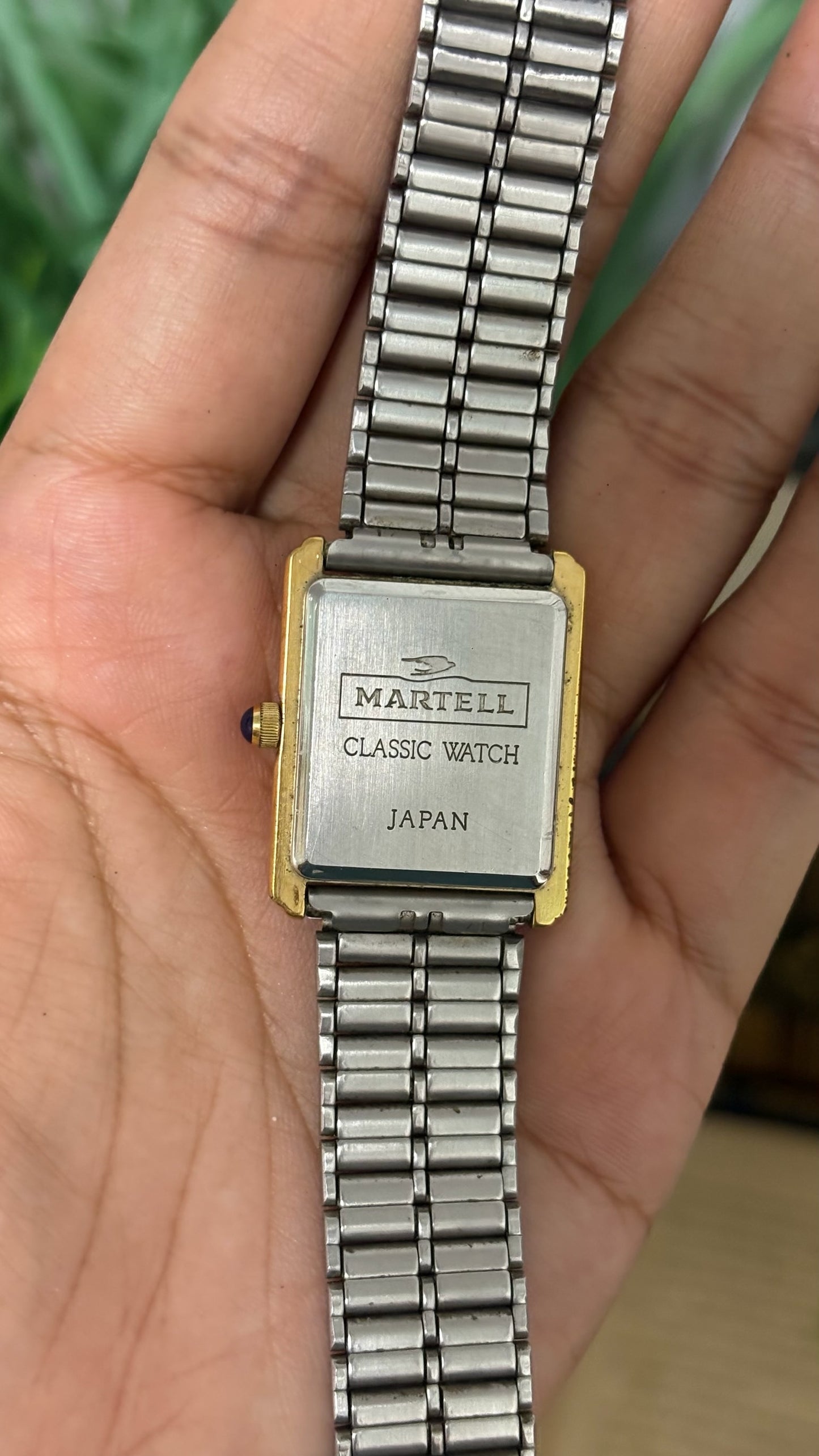 Vintage Martell Watch with Roman Numerals in Two-Tone Gold and Silver Cream Dial Quartz