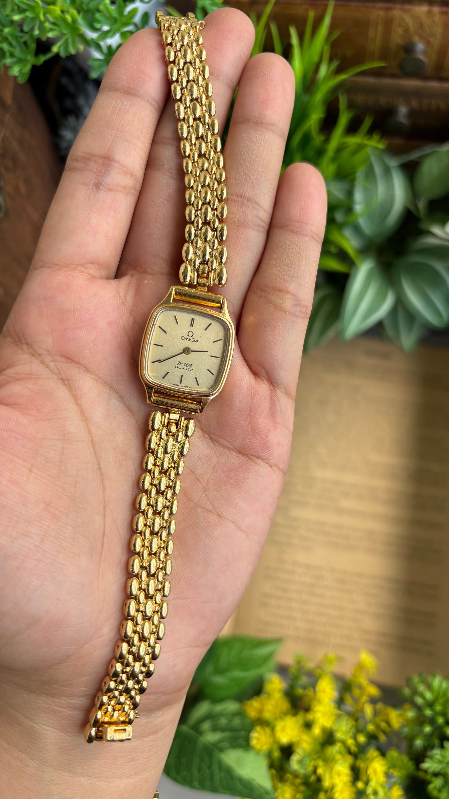 Vintage Omega De Ville Swiss Watch in Gold Tone