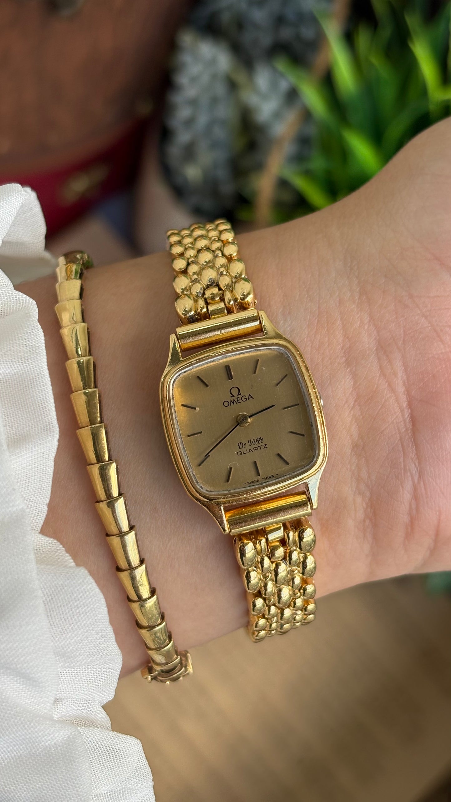 Vintage Omega De Ville Swiss Watch in Gold Tone
