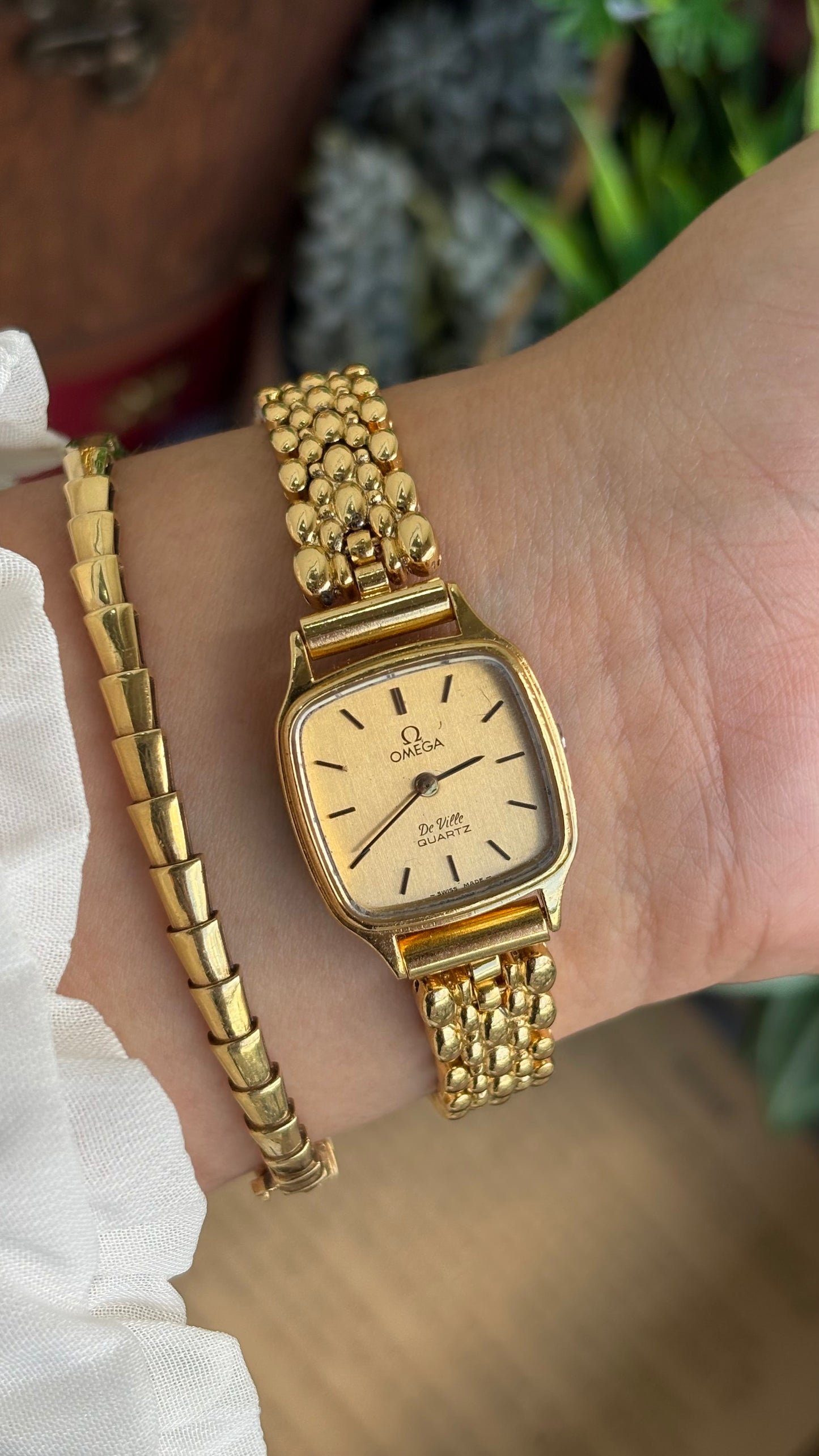 Vintage Omega De Ville Swiss Watch in Gold Tone