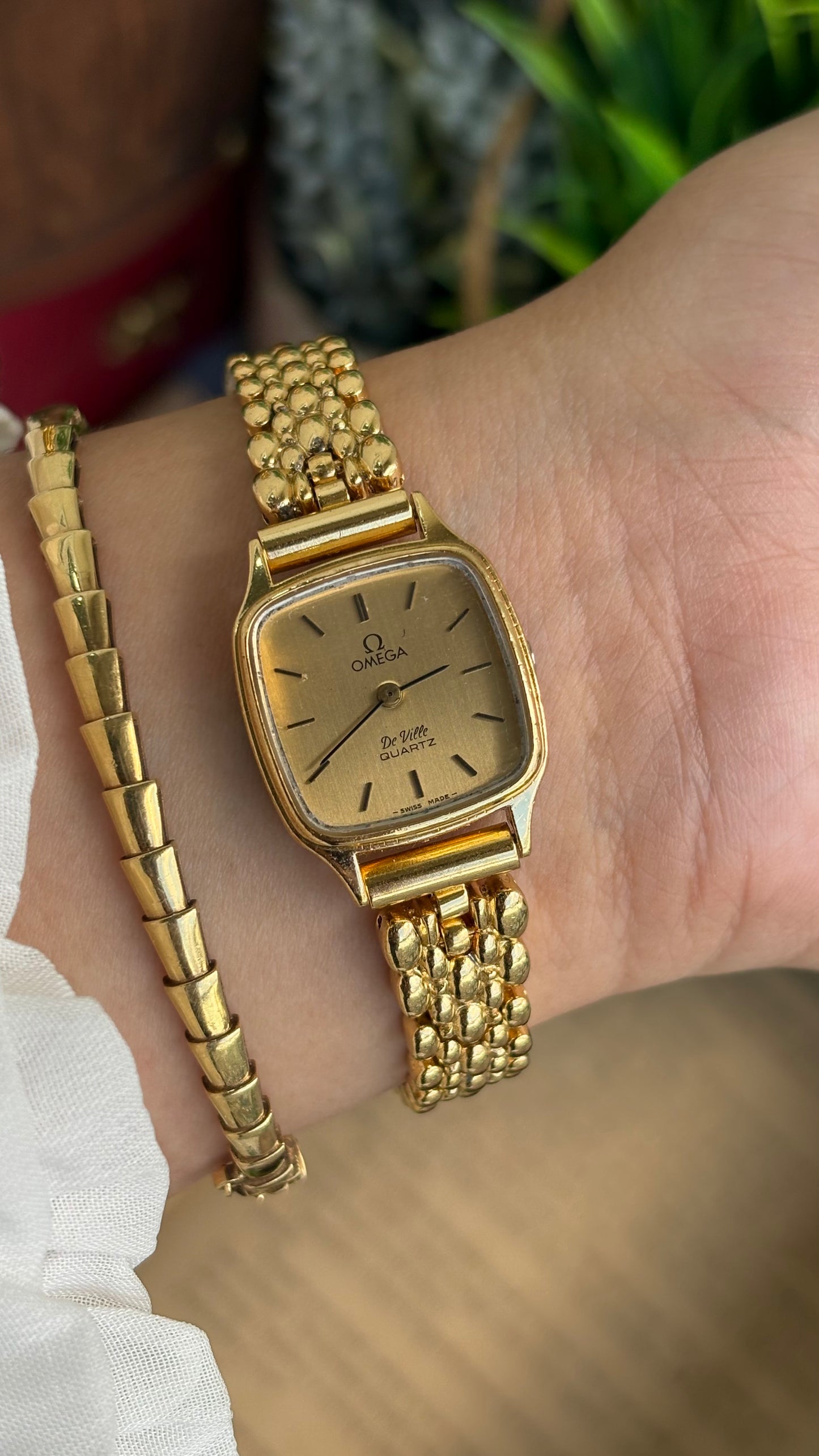 Vintage Omega De Ville Swiss Watch in Gold Tone