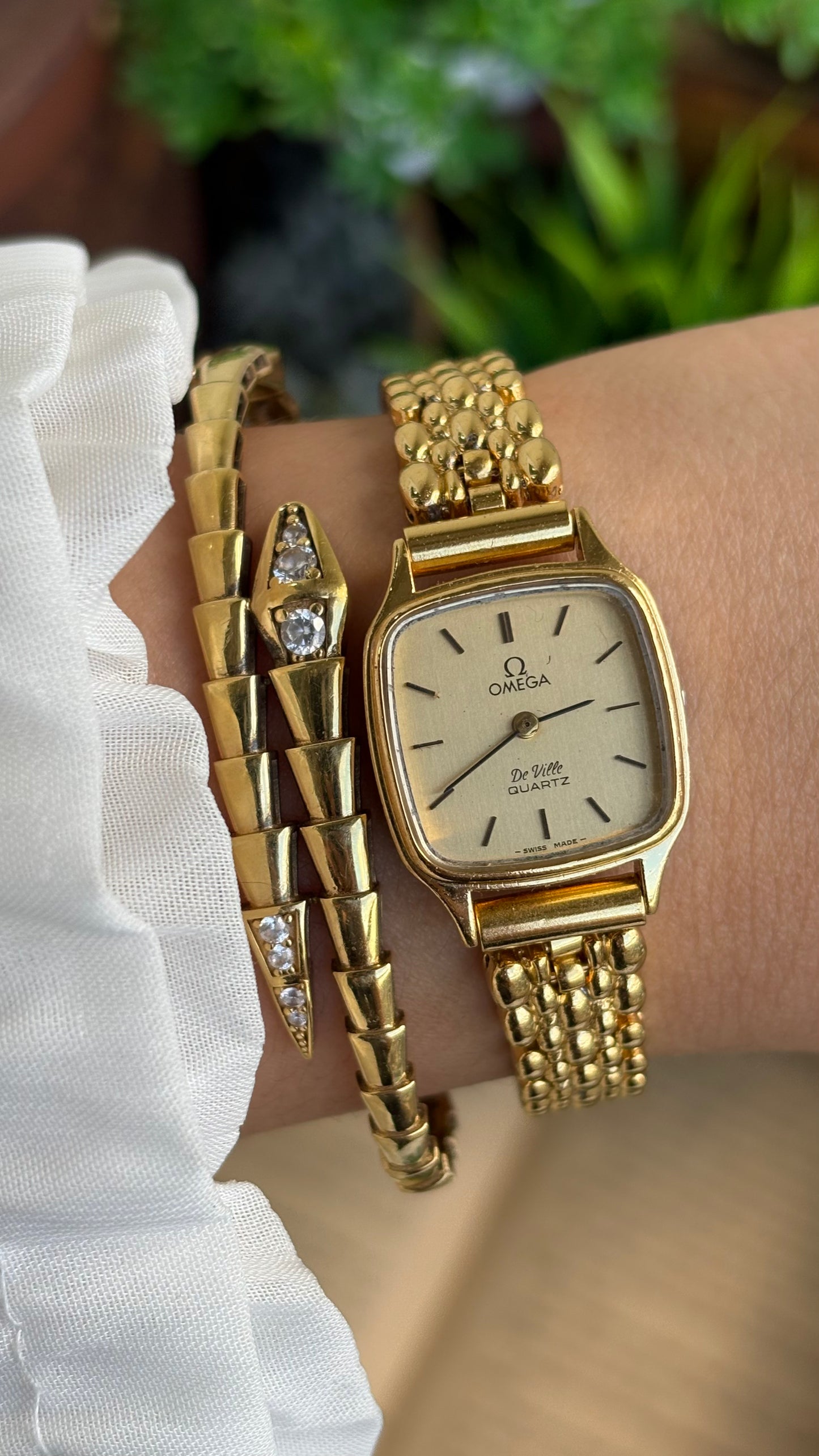 Vintage Omega De Ville Swiss Watch in Gold Tone