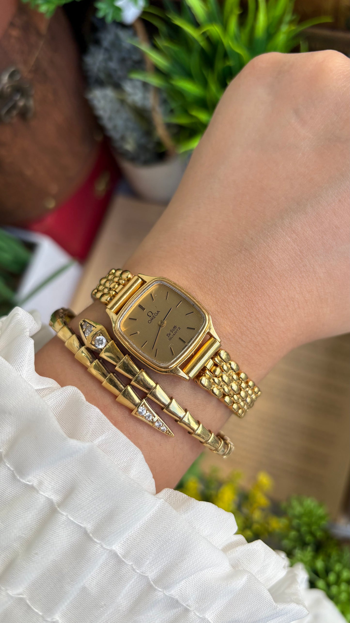 Vintage Omega De Ville Swiss Watch in Gold Tone