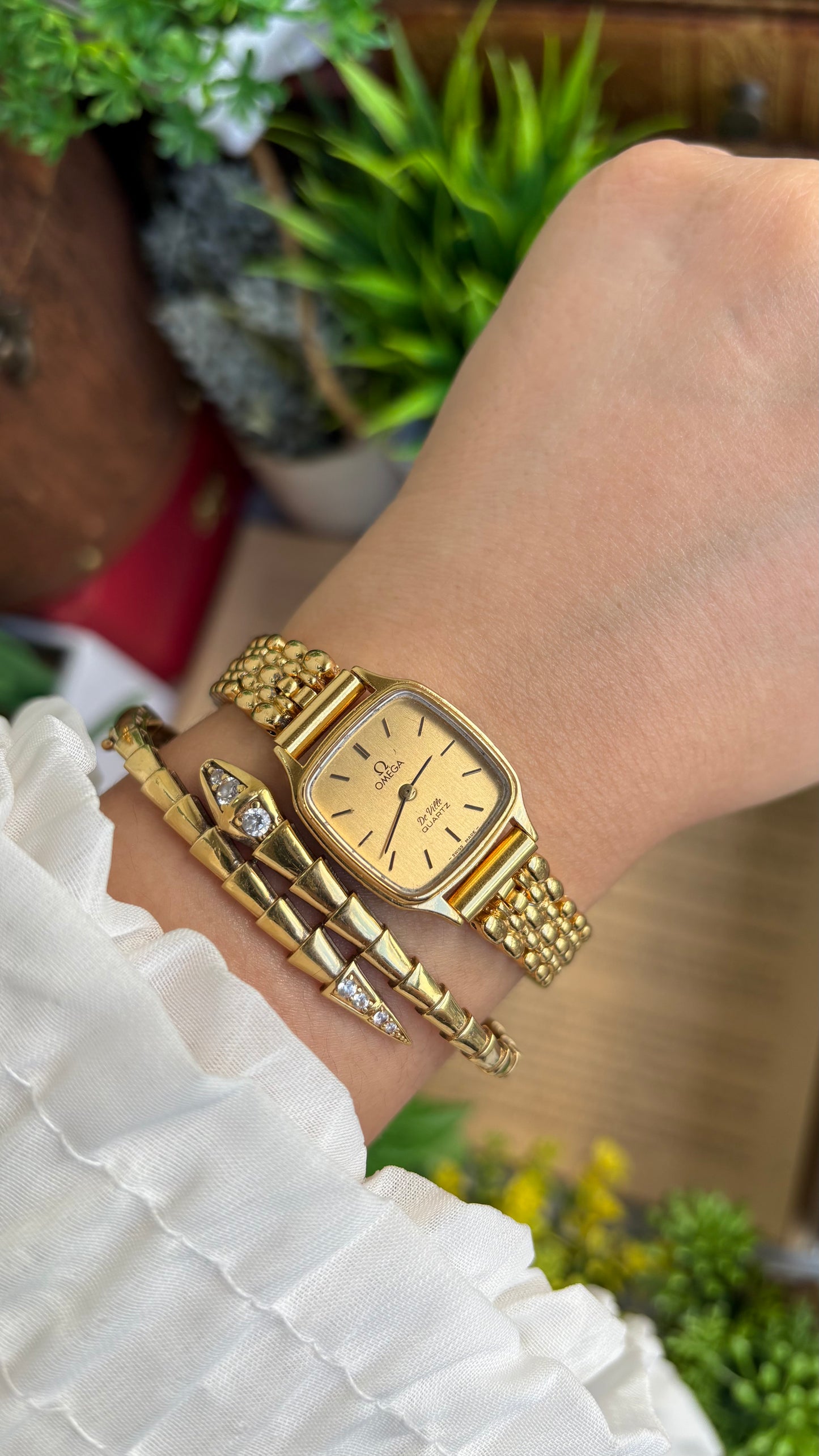 Vintage Omega De Ville Swiss Watch in Gold Tone