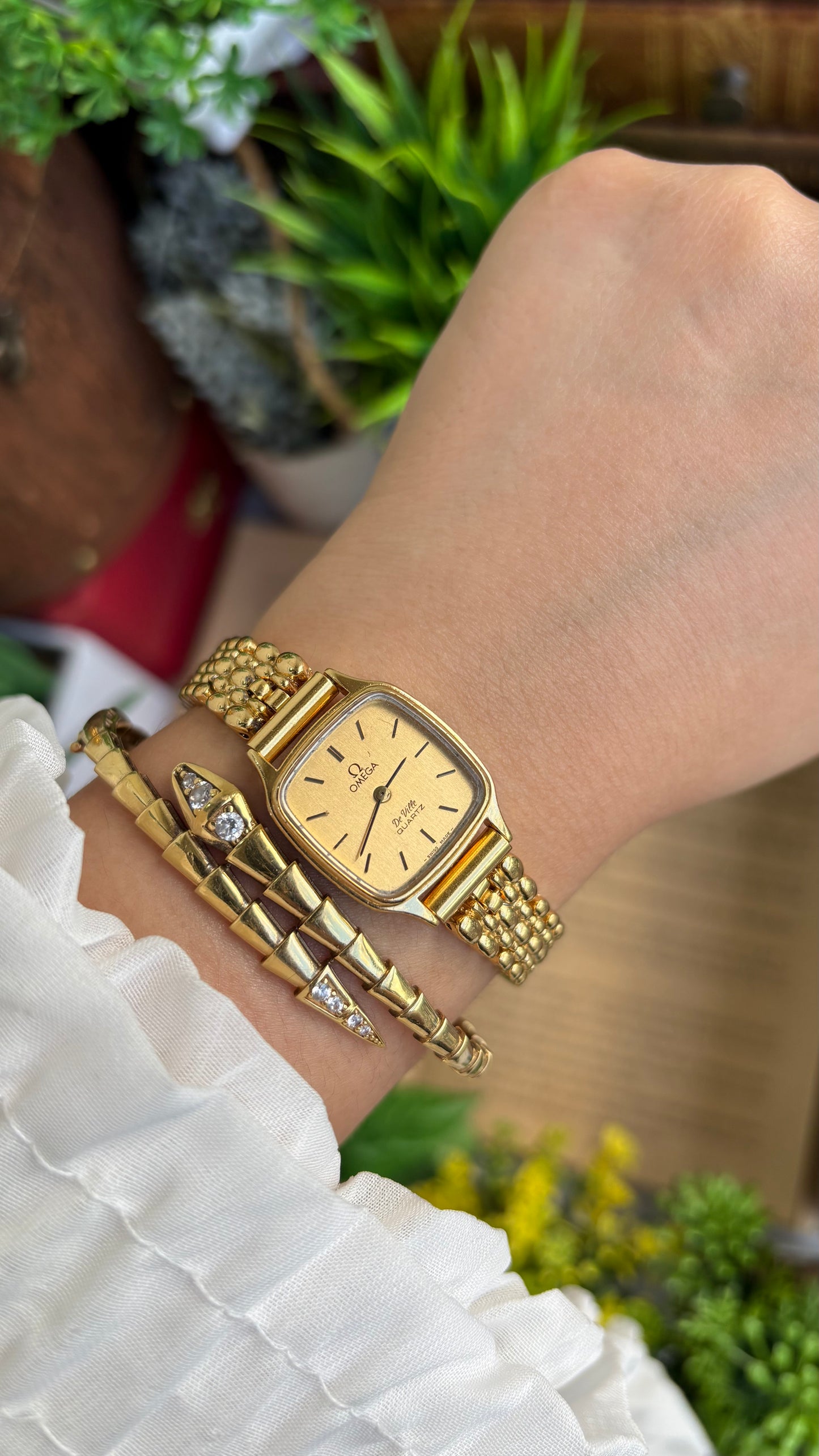 Vintage Omega De Ville Swiss Watch in Gold Tone