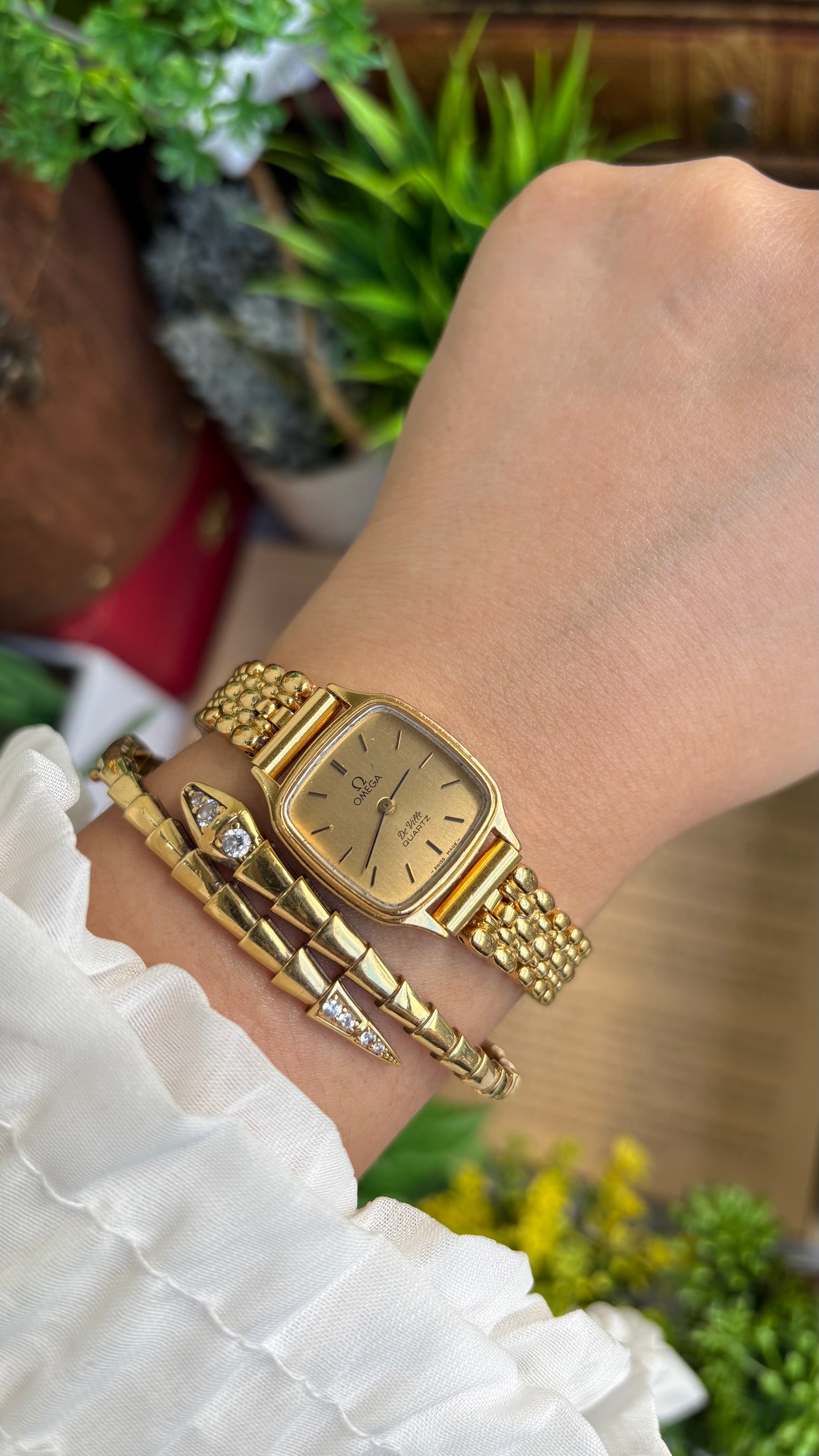 Vintage Omega De Ville Swiss Watch in Gold Tone