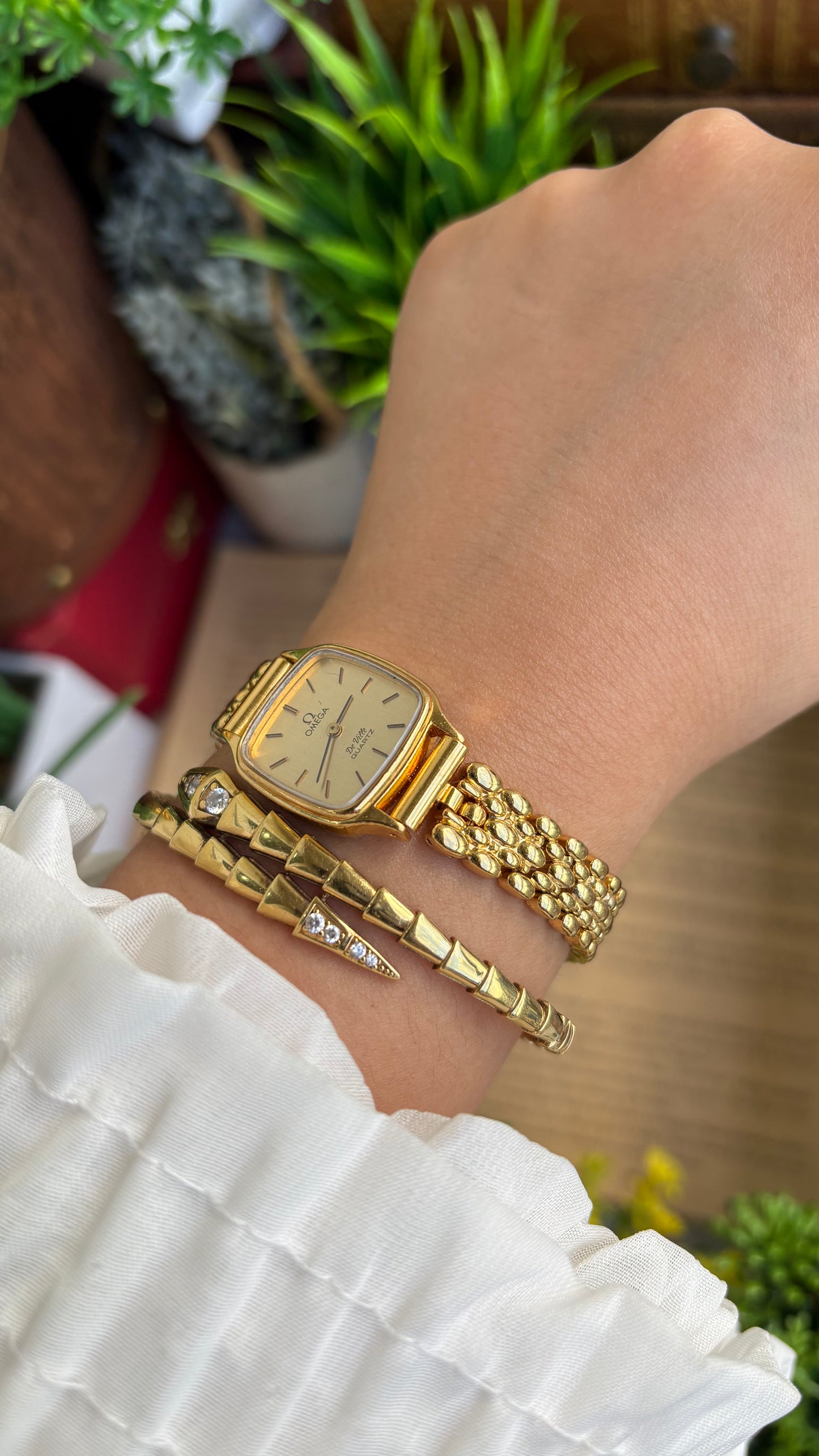 Vintage Omega De Ville Swiss Watch in Gold Tone