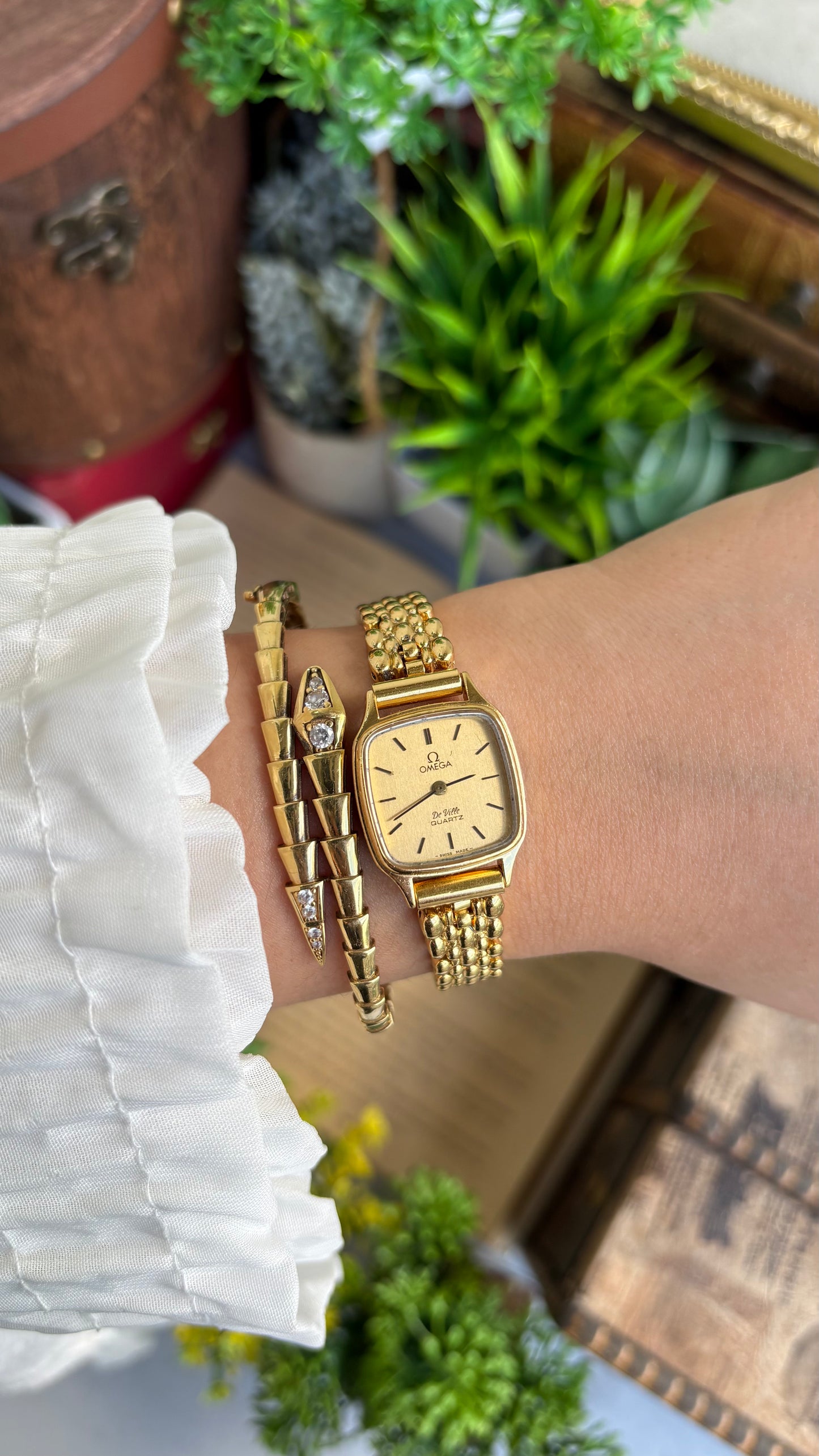 Vintage Omega De Ville Swiss Watch in Gold Tone