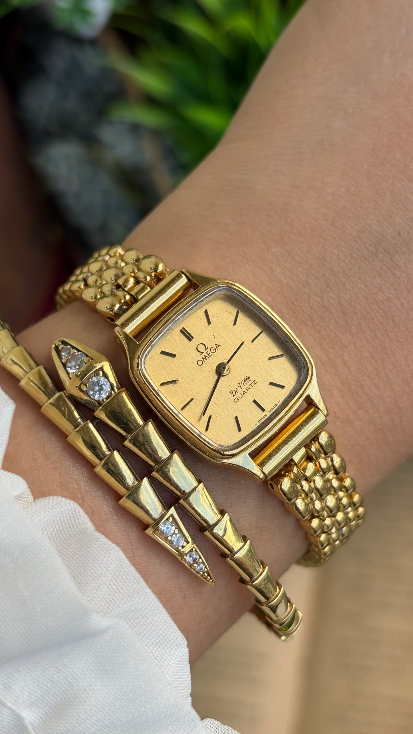 Vintage Omega De Ville Swiss Watch in Gold Tone