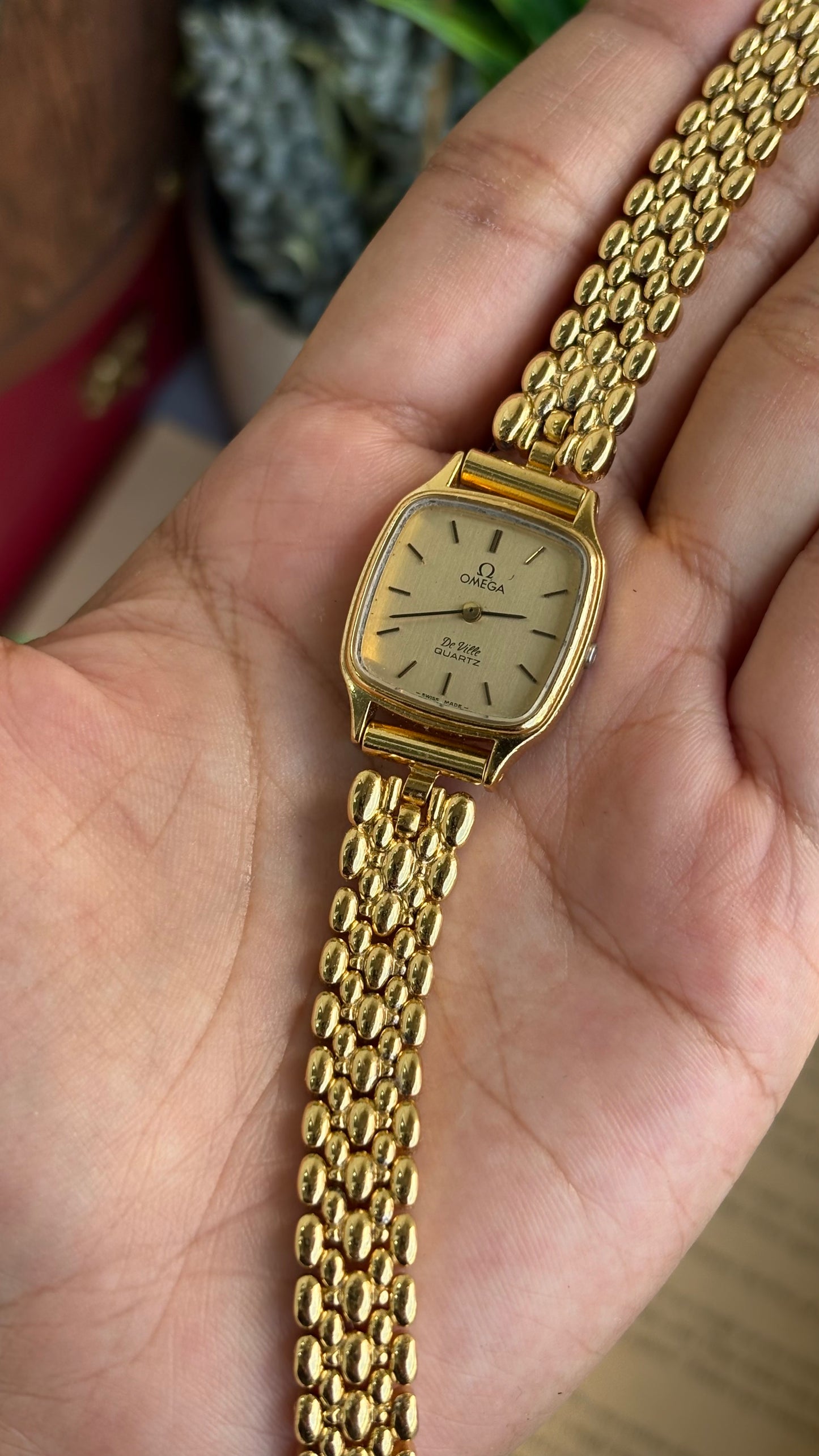 Vintage Omega De Ville Swiss Watch in Gold Tone