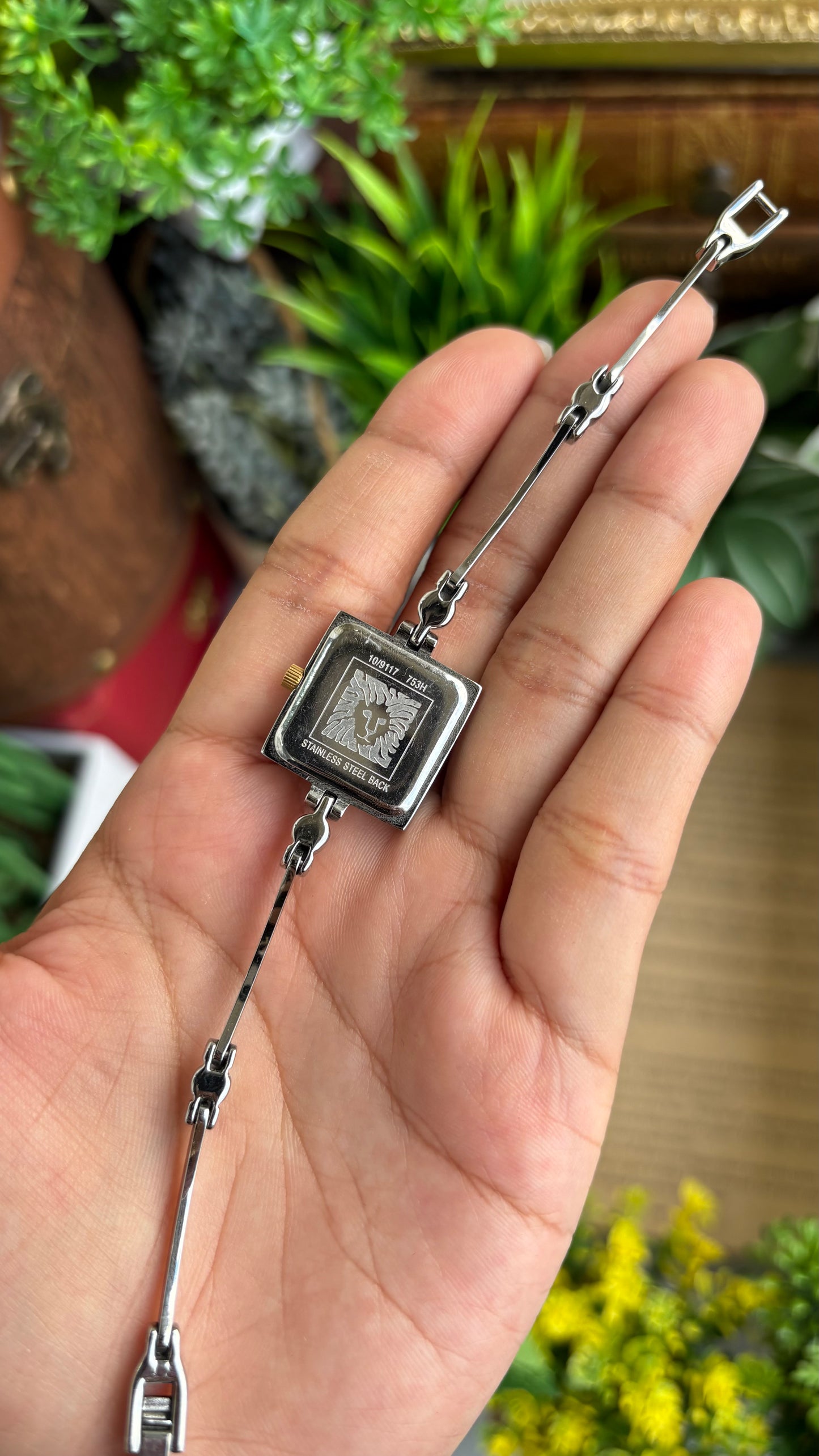 Extremely Rare Vintage Anne Klein Bejeweled Watch Pearl Dial
