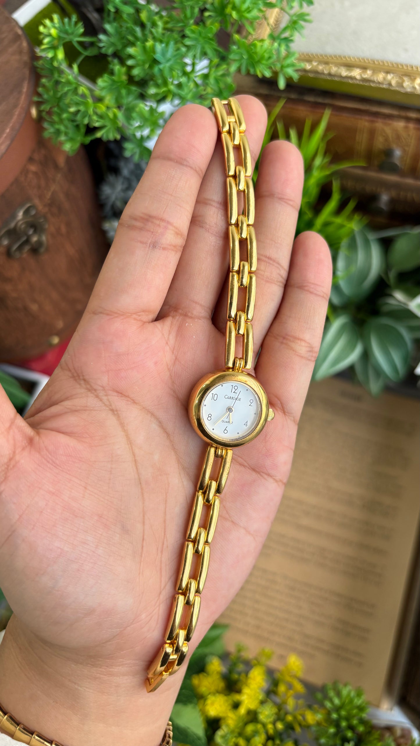 Vintage Carriage by Timex Watch in Gold Tone