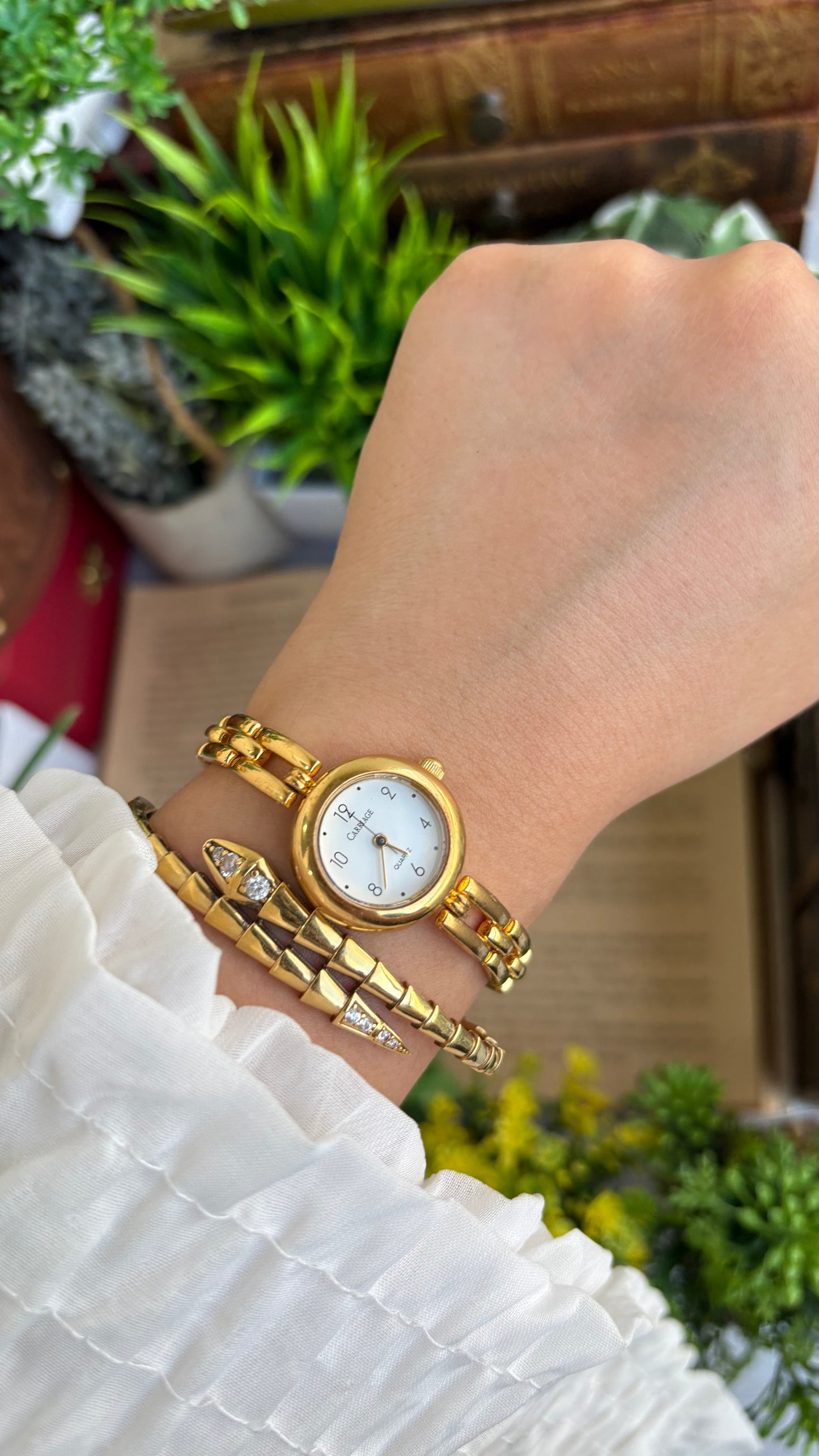 Vintage Carriage by Timex Watch in Gold Tone