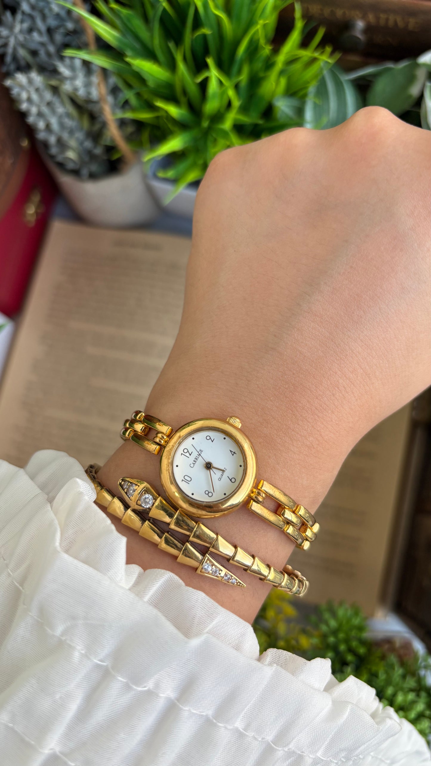 Vintage Carriage by Timex Watch in Gold Tone
