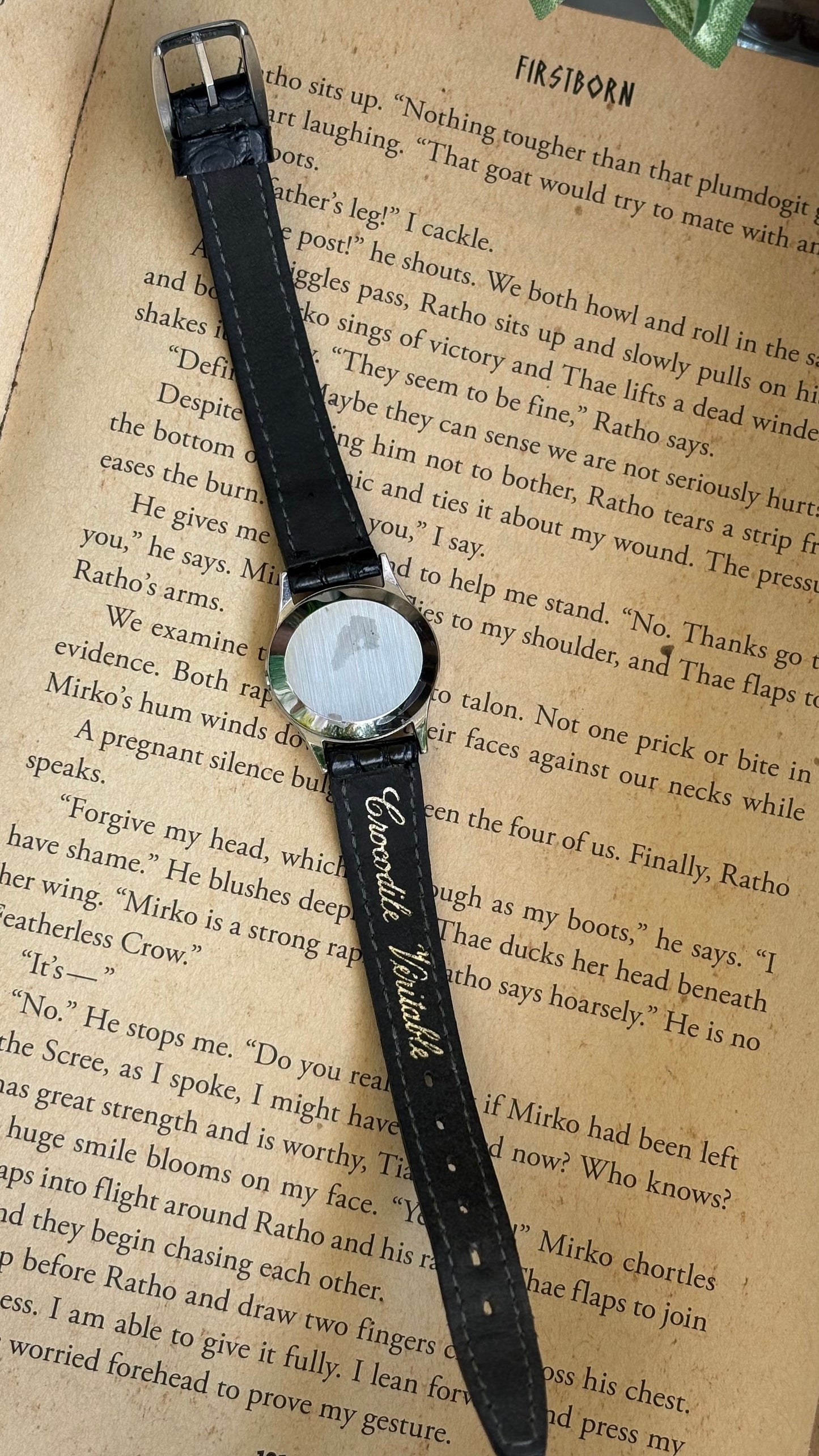 Vintage Omega De Ville Swiss Watch in Black Leather Straps Roman Dial