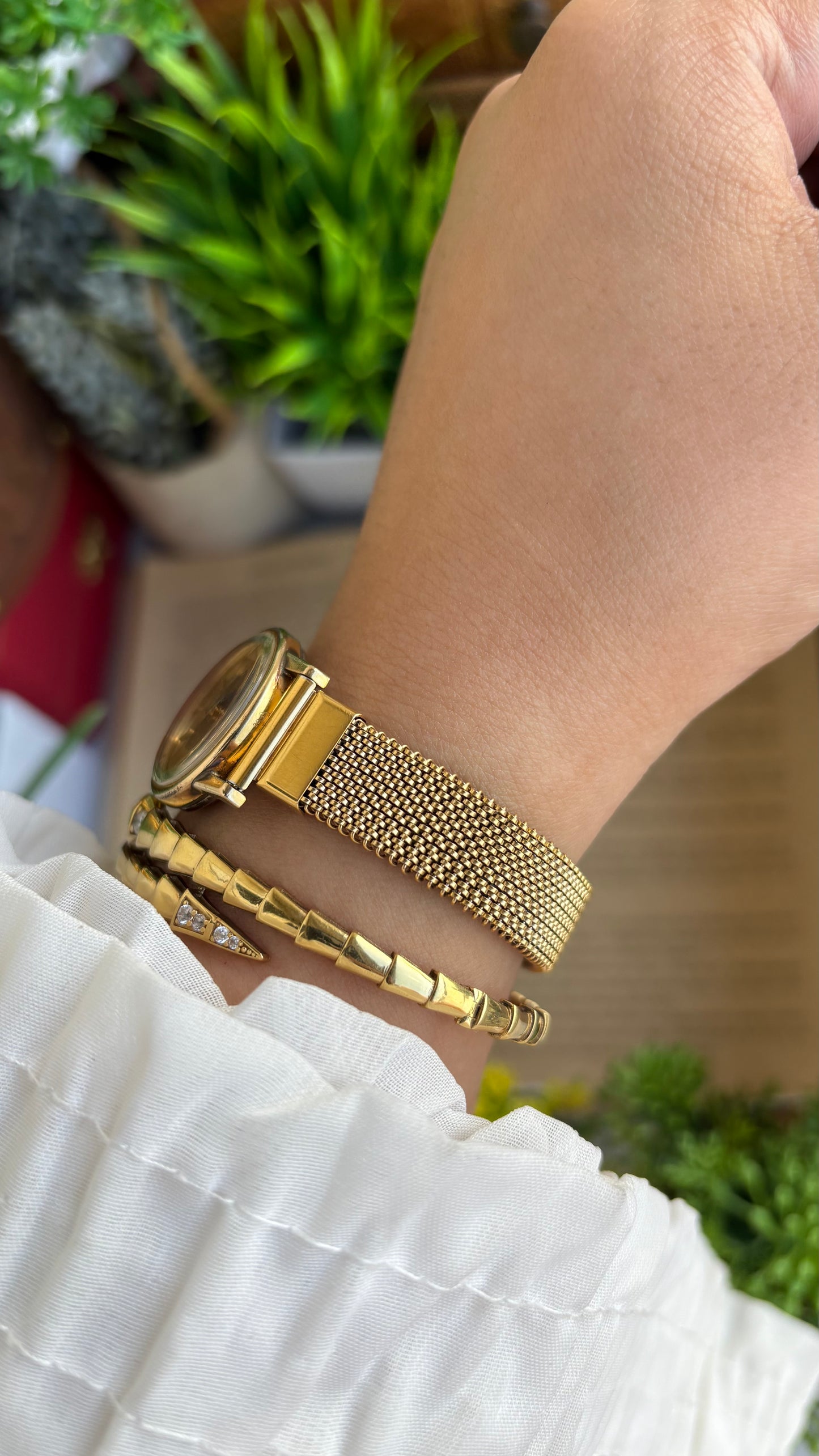 Vintage Omega De Ville Women's Dress Watch in Gold Tone Stretch Band
