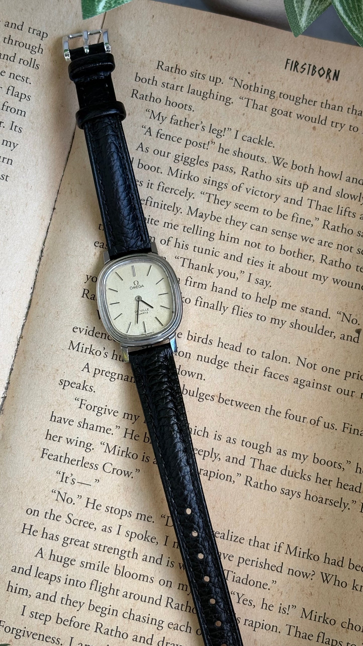 Vintage Omega De Ville Swiss Watch in Black Leather Straps
