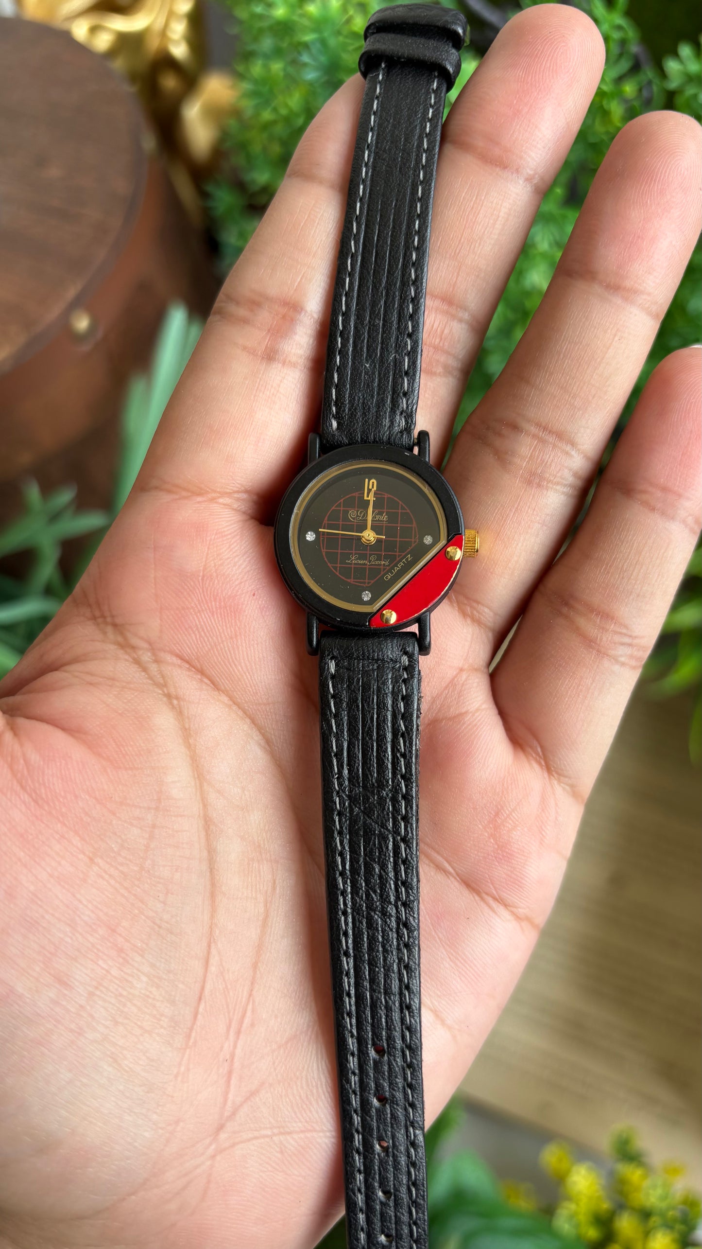 Vintage Dufonte by Lucien Piccard Watch in Black Leather Strap (200$ on tag)