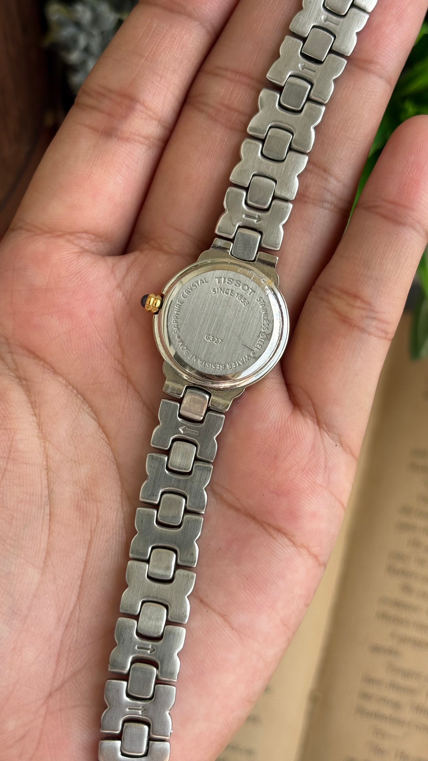 Vintage Tissot Swiss Watch in Two-Tone Sapphire Crown and Crystal
