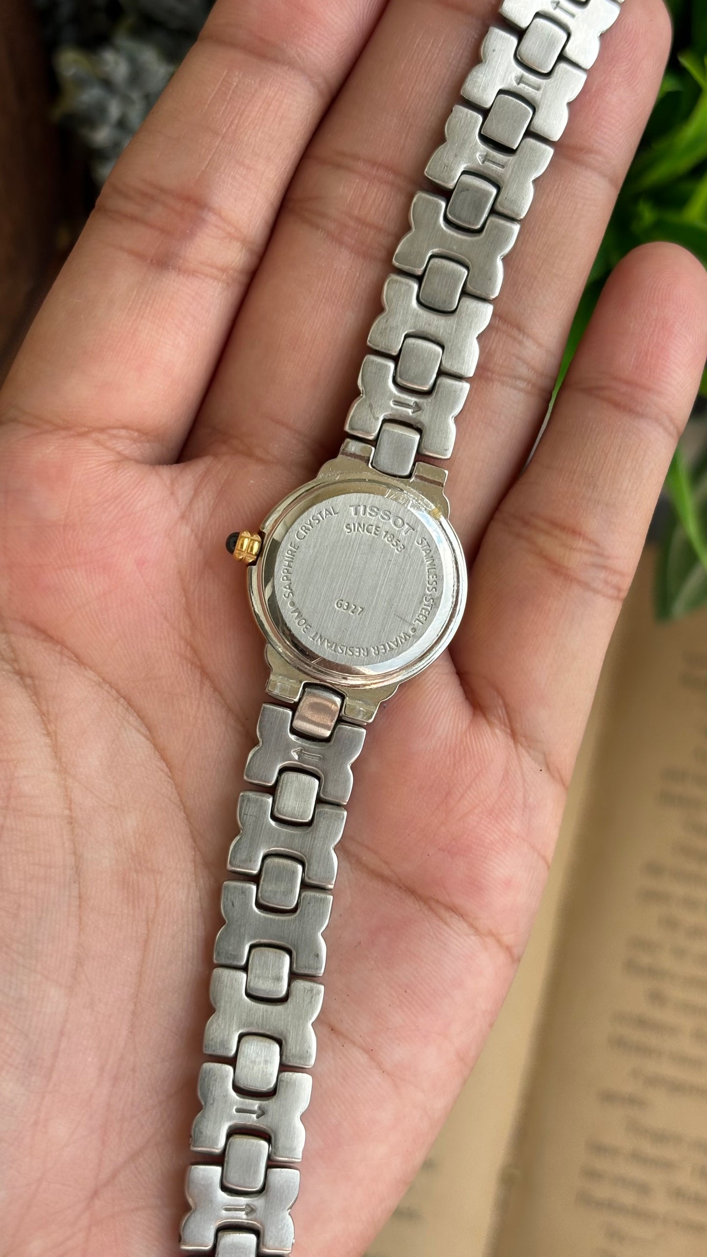 Vintage Tissot Swiss Watch in Two-Tone Sapphire Crown and Crystal