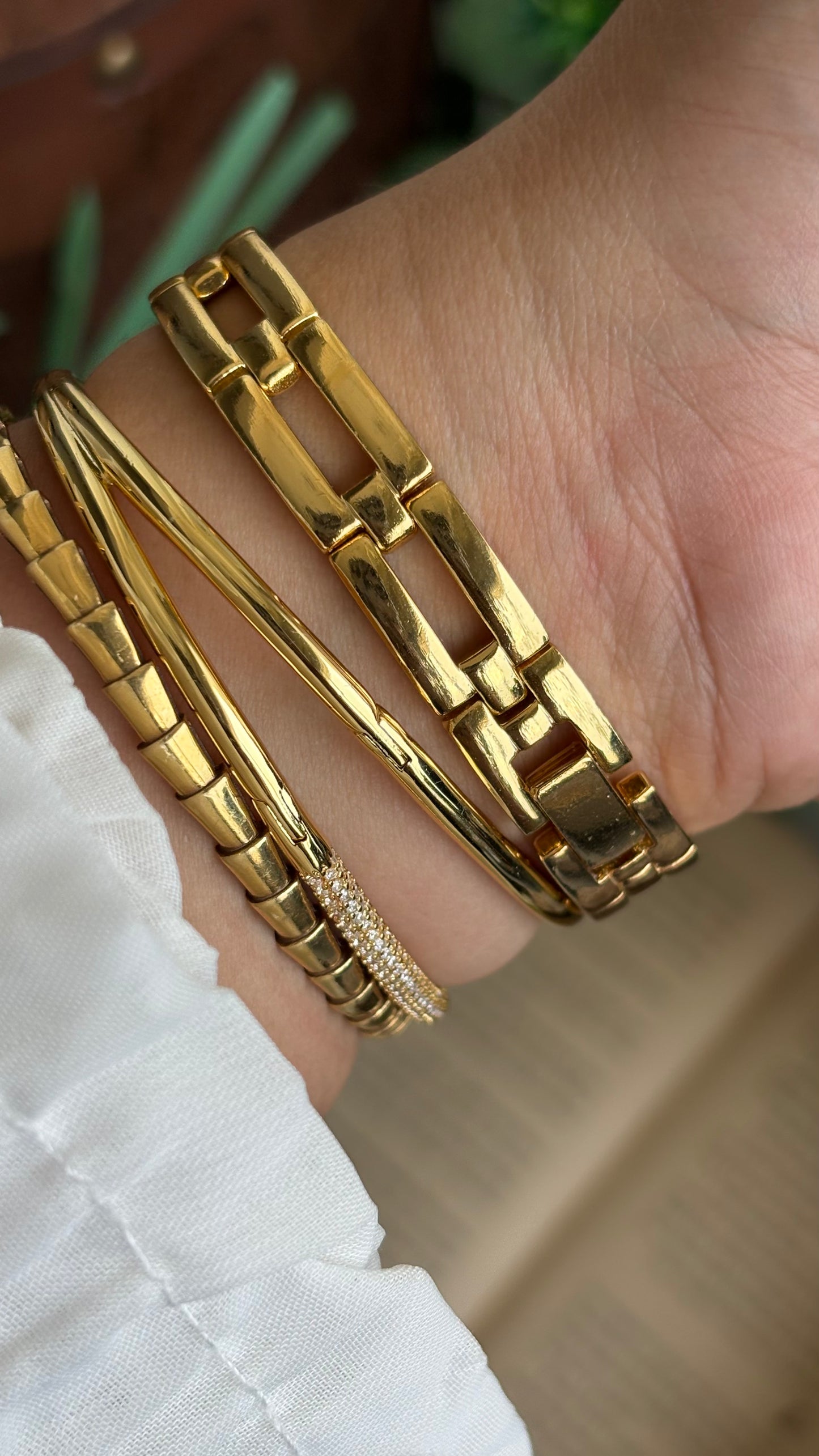 Vintage Peugeot Slim Tank Watch in Gold Tone