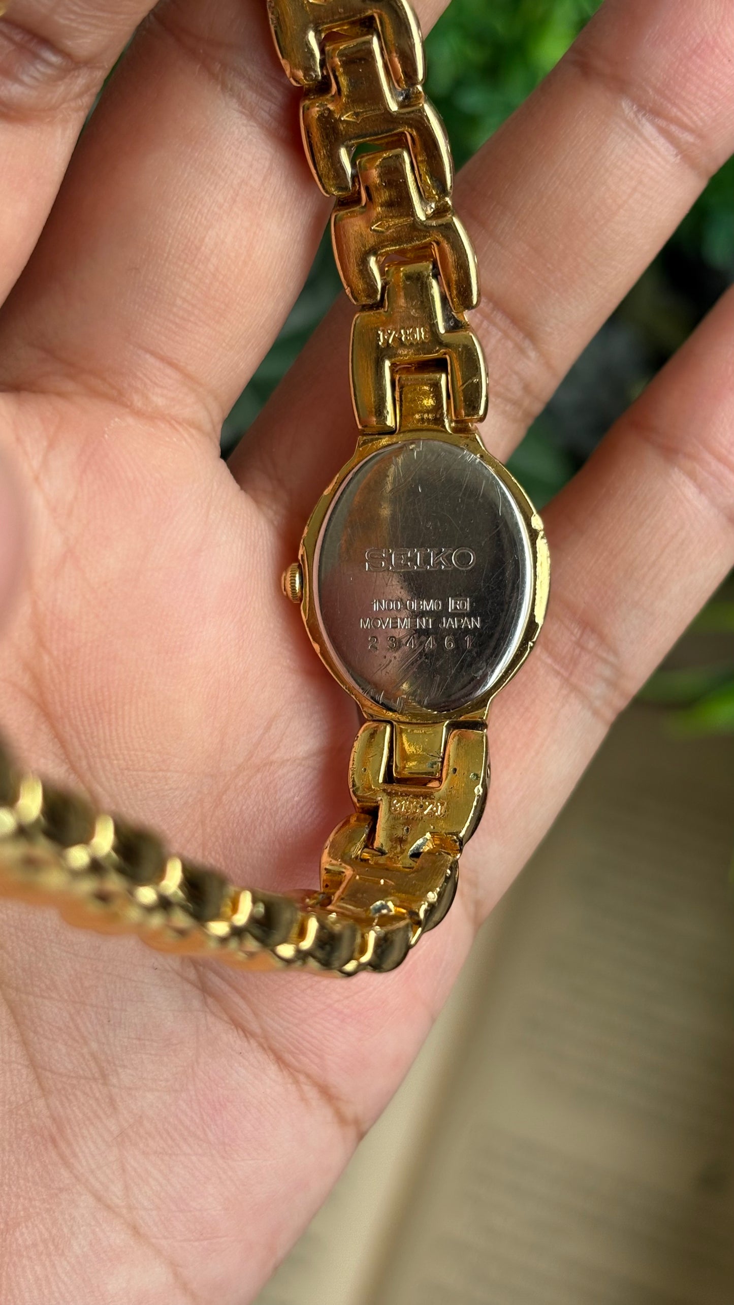 Vintage Seiko Watch in Gold Tone Almond Dial