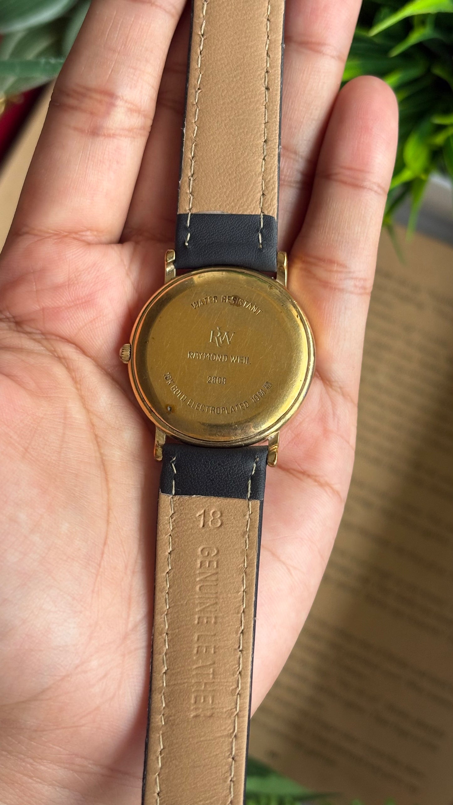 Vintage Raymond Weil Automatic Men’s Dress Watch in Leather Strap Roman Dial with Date Just