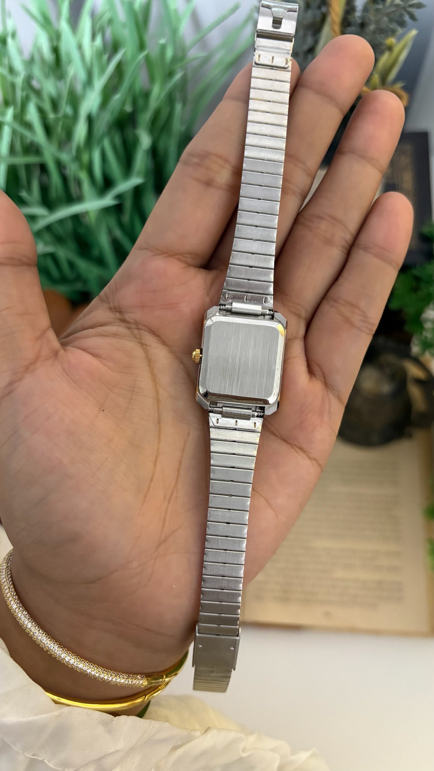 Vintage San Miguel Octagonal Face Watch with Flat Link Bracelet in Two-Tone Quartz