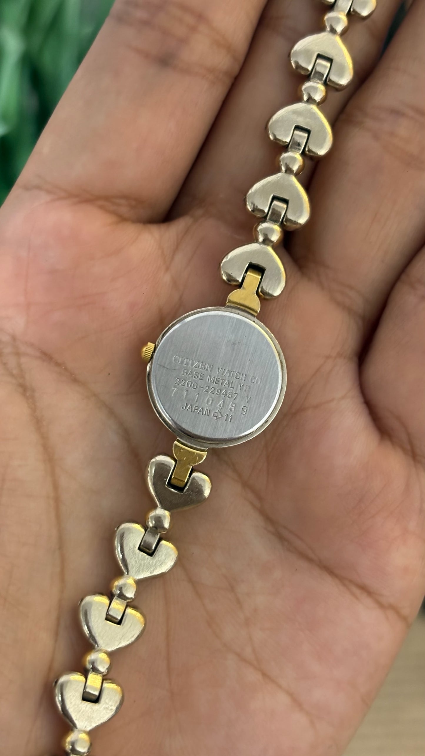 Vintage Citizen Chère Round Watch with Heart Link Bracelet in Two-Tone Quartz