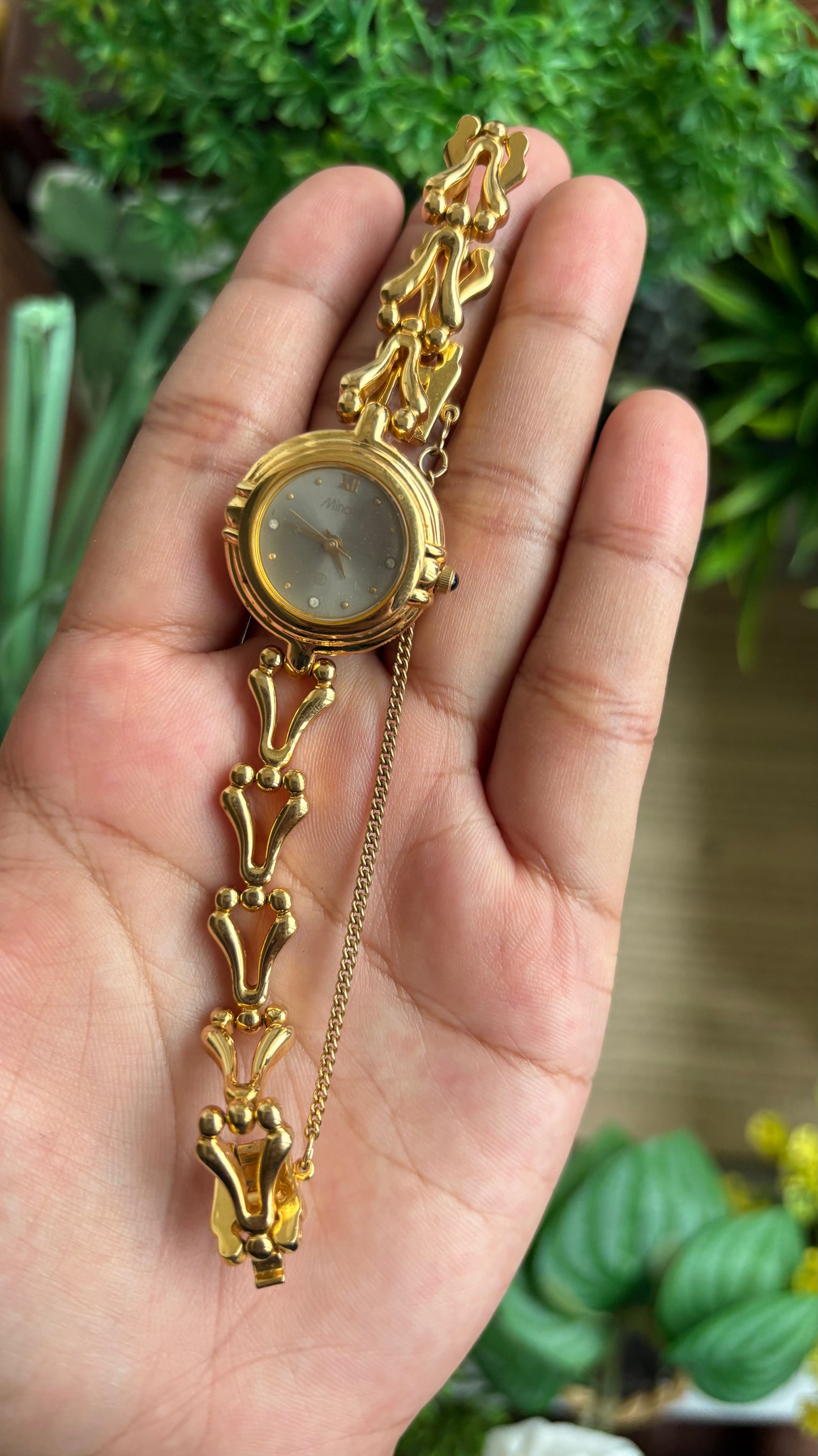 Vintage Minaki Bracelet Watch in Gold Tone