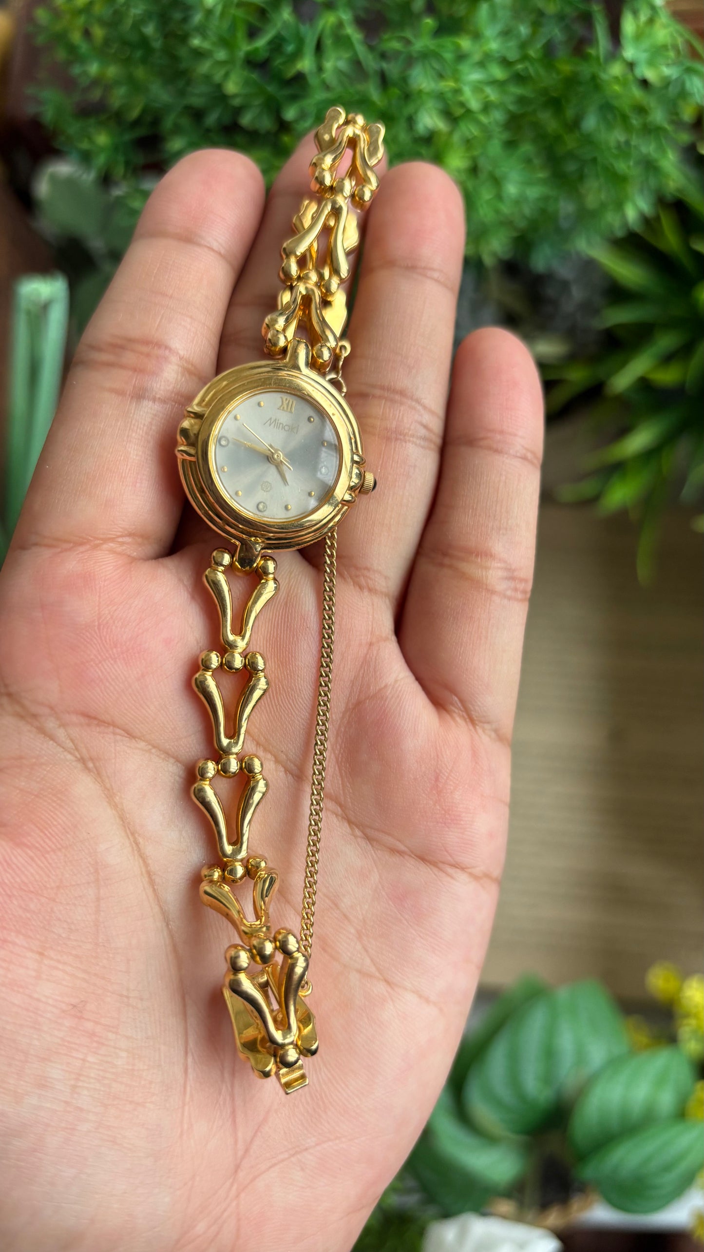 Vintage Minaki Bracelet Watch in Gold Tone