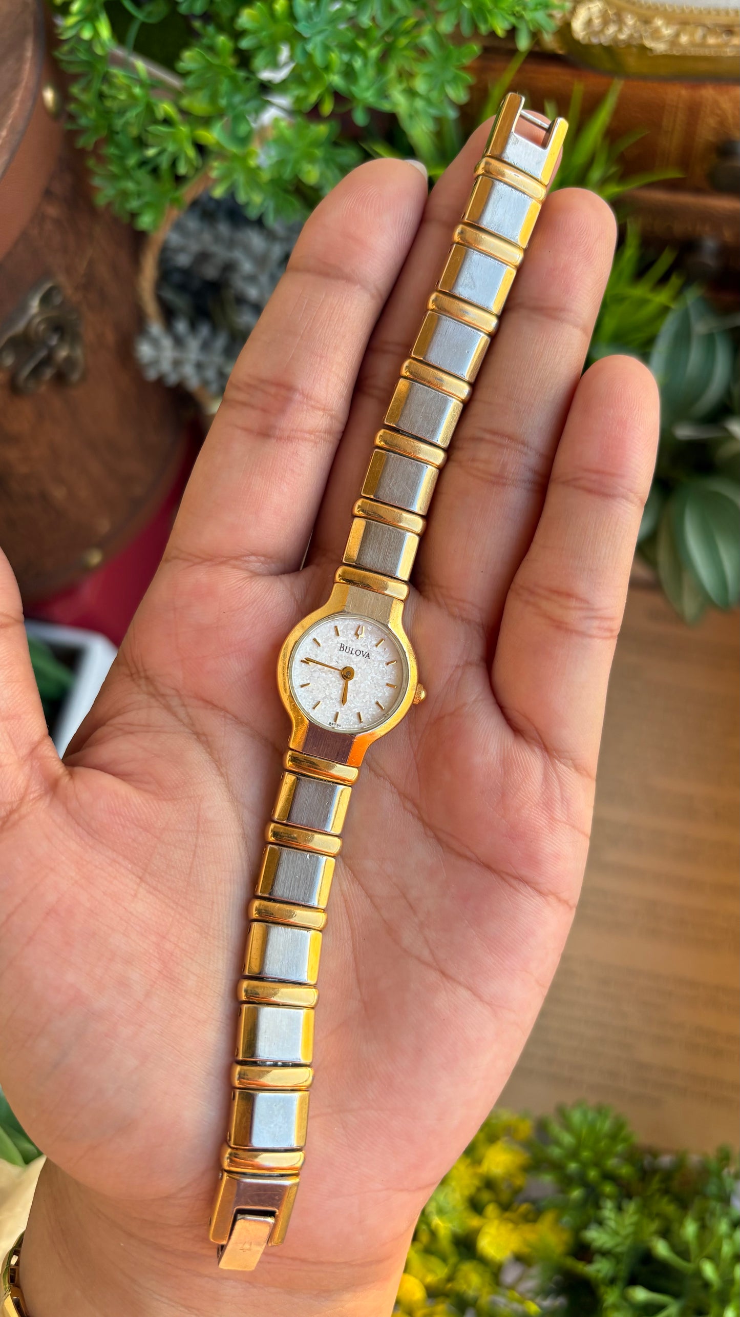 Rare Vintage Bulova Watch in Two-Tone Glittery Dial