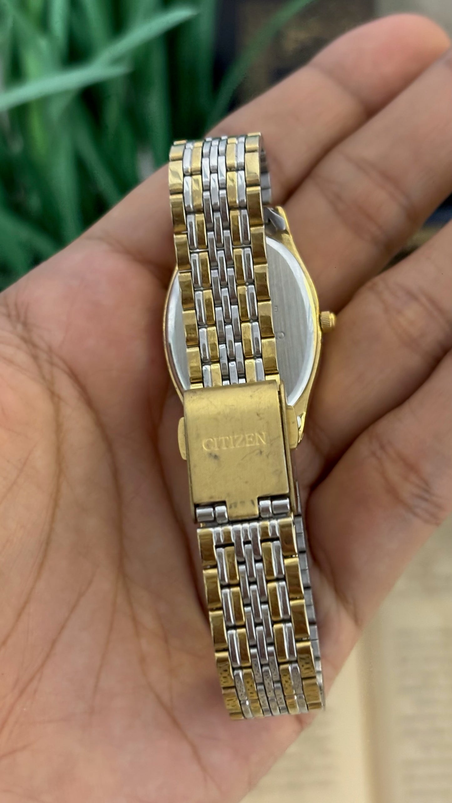 Vintage Citizen Riviere Oval Watch with Two-Tone Multi-Link Bracelet
