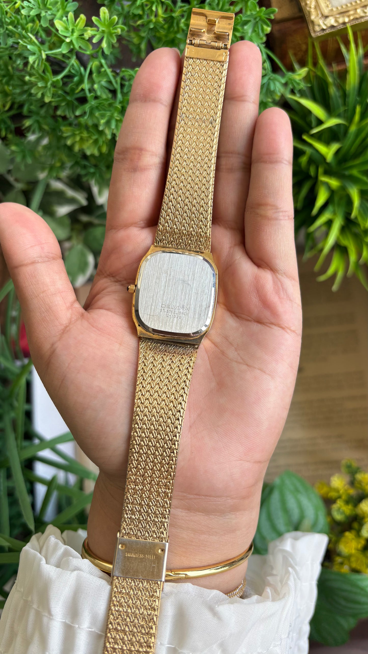 Vintage Delvina Swiss Watch in Gold Tone