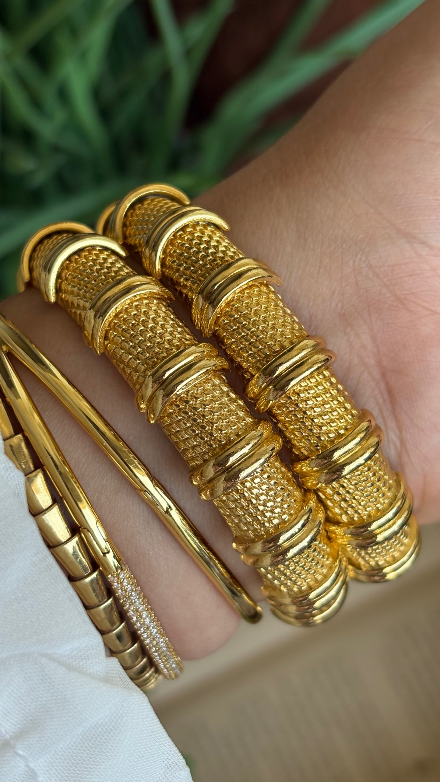 Vintage Kenneth Jay Lane Bvlgari Style Snake Layered Watch in Gold Tone
