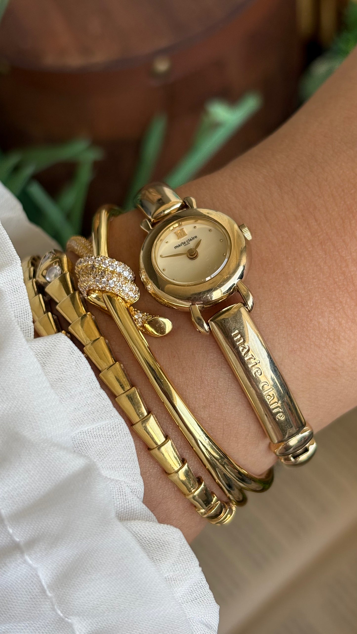 Vintage Marie Claire Watch in Gold Tone