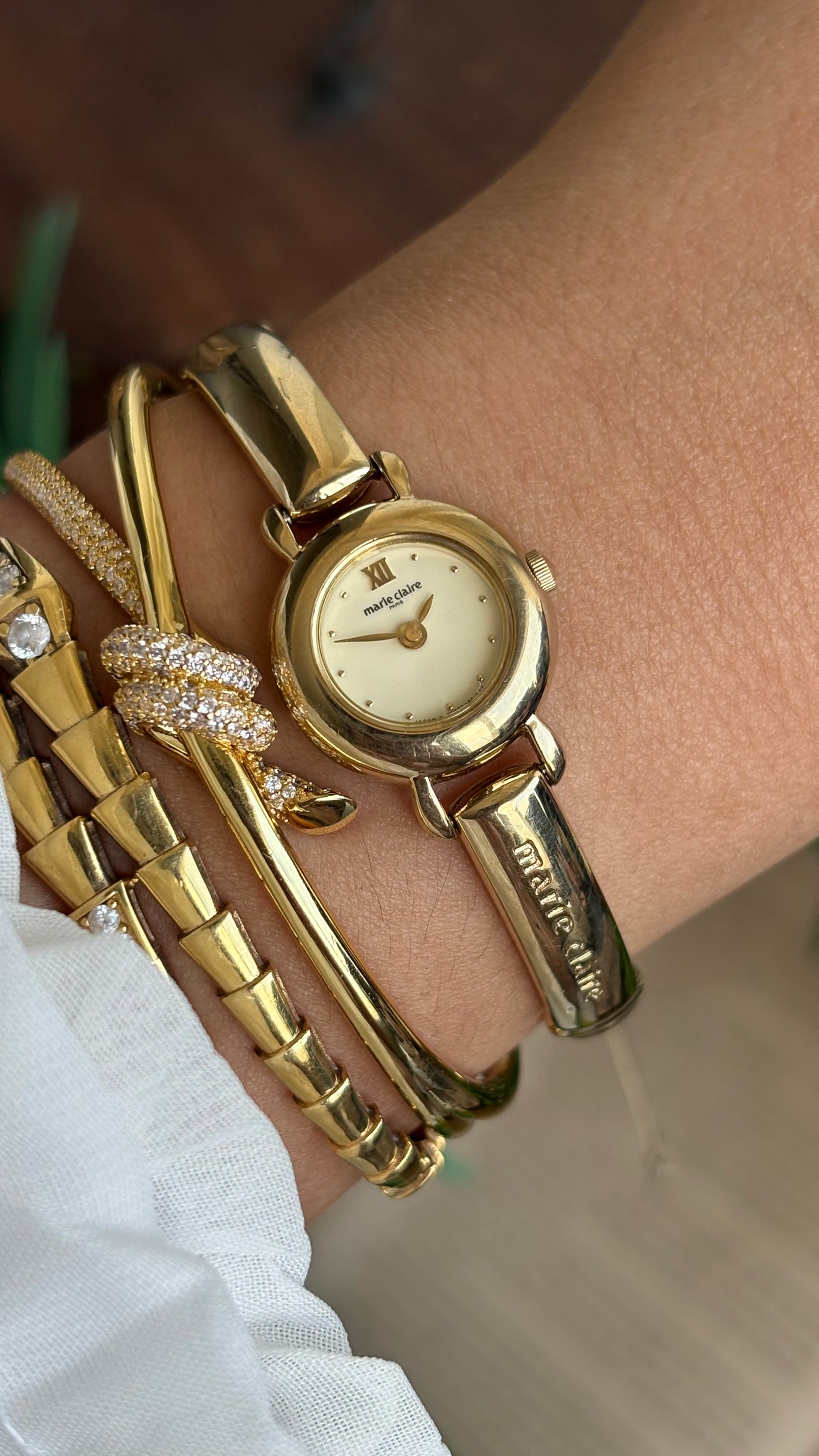 Vintage Marie Claire Watch in Gold Tone