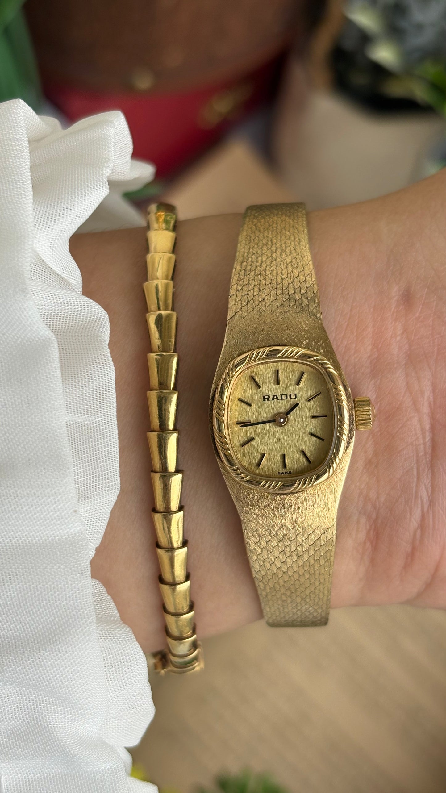 Extremely Rare Vintage RADO Swiss Watch in Gold Tone