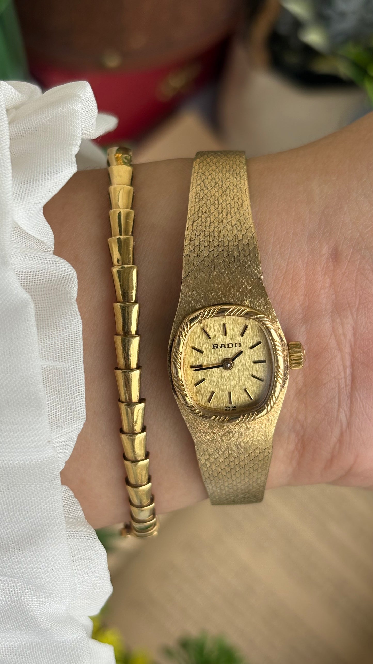 Extremely Rare Vintage RADO Swiss Watch in Gold Tone